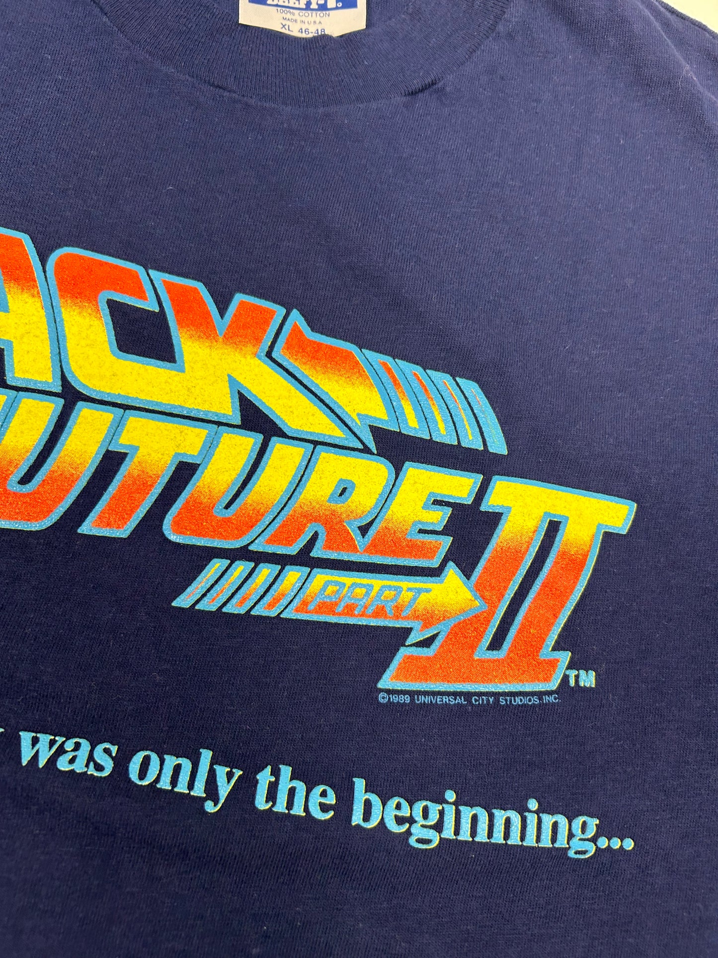 Vintage 1989 Back To The Future Part II Movie Promo Tee 1989 Rare Large Fit 22.25x28 Inches