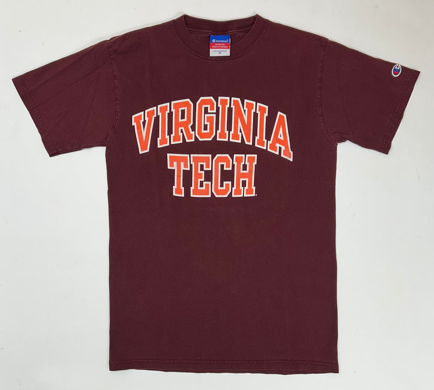 Vintage 00s Champion Virginia Tech College Tee Medium/Small Fit 19x28.5 Inches
