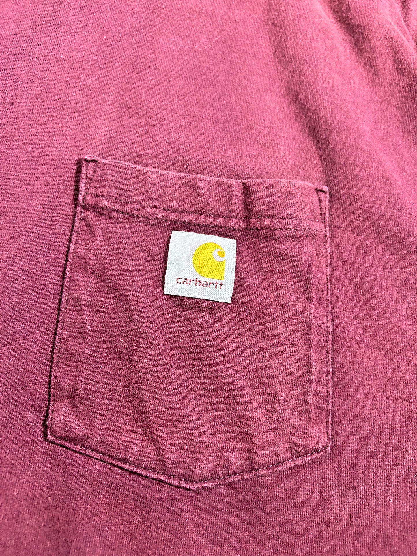 Carhartt Pocket Tee Original Fit 2015 Maroon XL Big 27x31.25 Inches