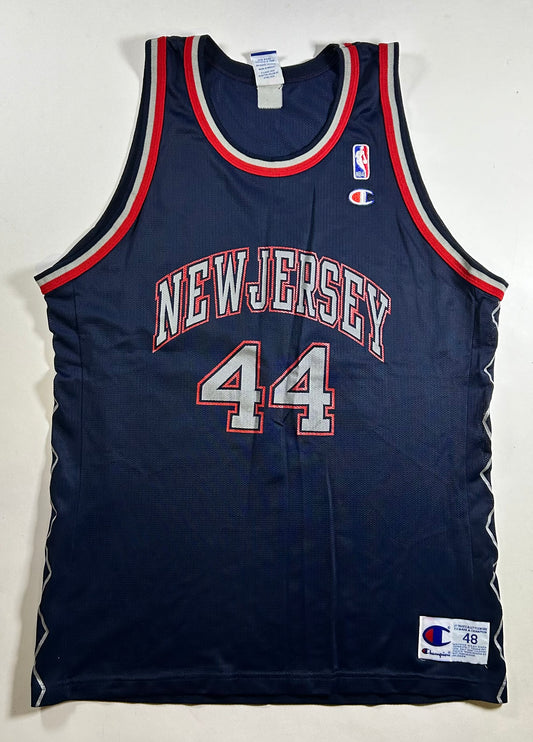 Vintage Champion Keith Van Horn New Jersey Nets NBA Jersey #44 Size 48 XL  22.75x31.75 Inches As Is