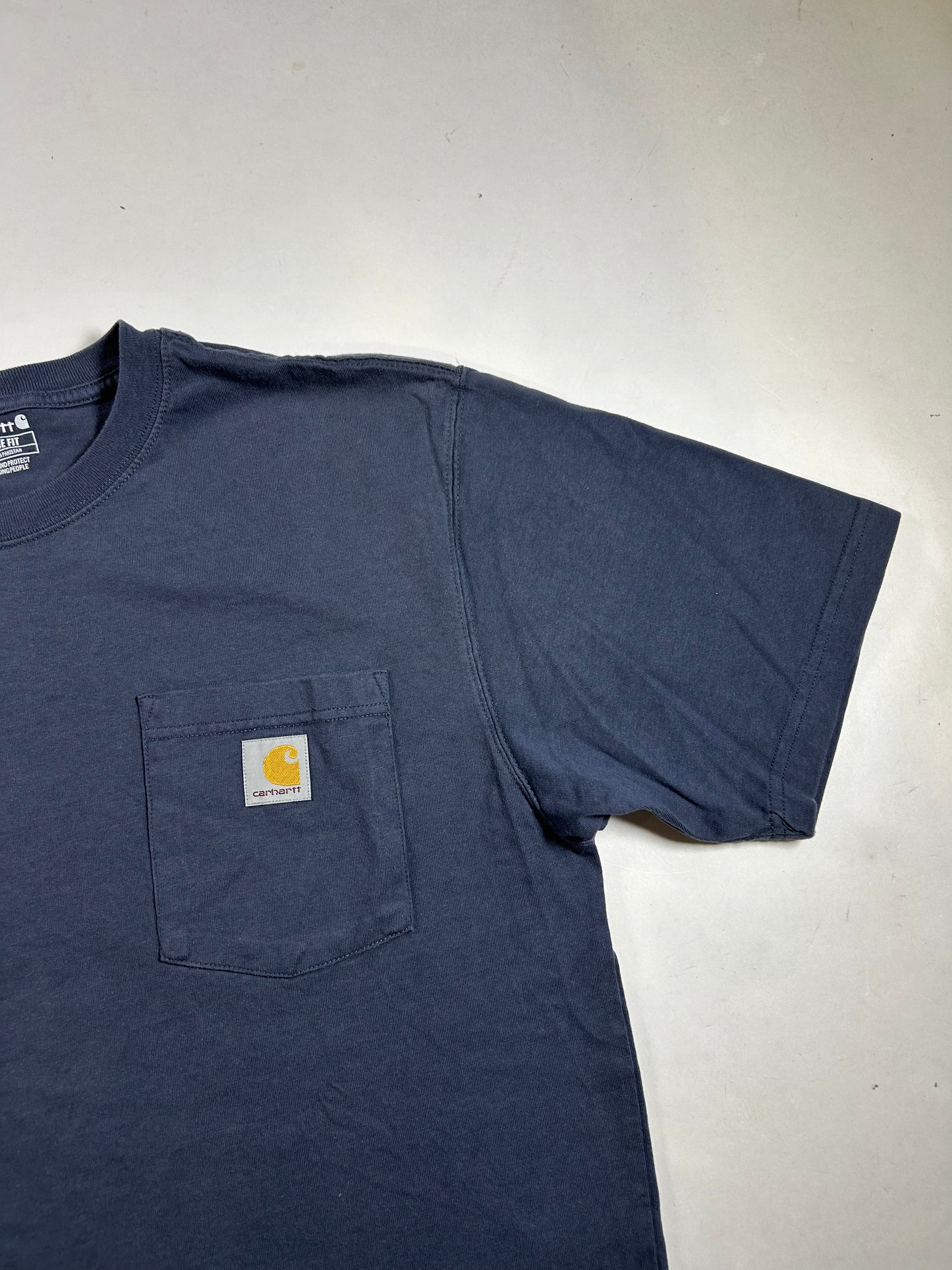 Carhartt Pocket T Shirt Mens Medium Blue Workwear Loose Fit Spring 2025 Medium/Large Fit 22.25x29.25 Inches