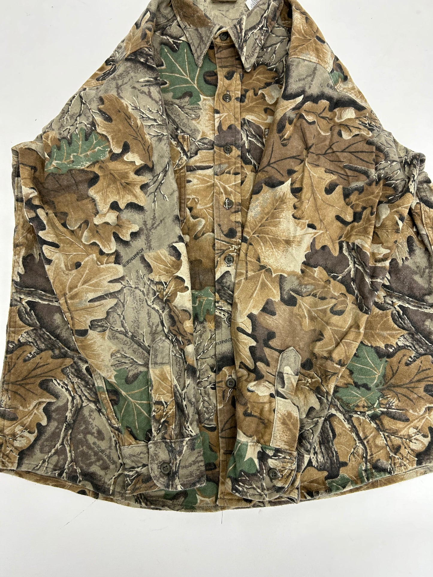 Vintage Five Brother Camo Vantage Flannel Button Up Shirt 5226 4701-ADV Large 25x29.5 Inches