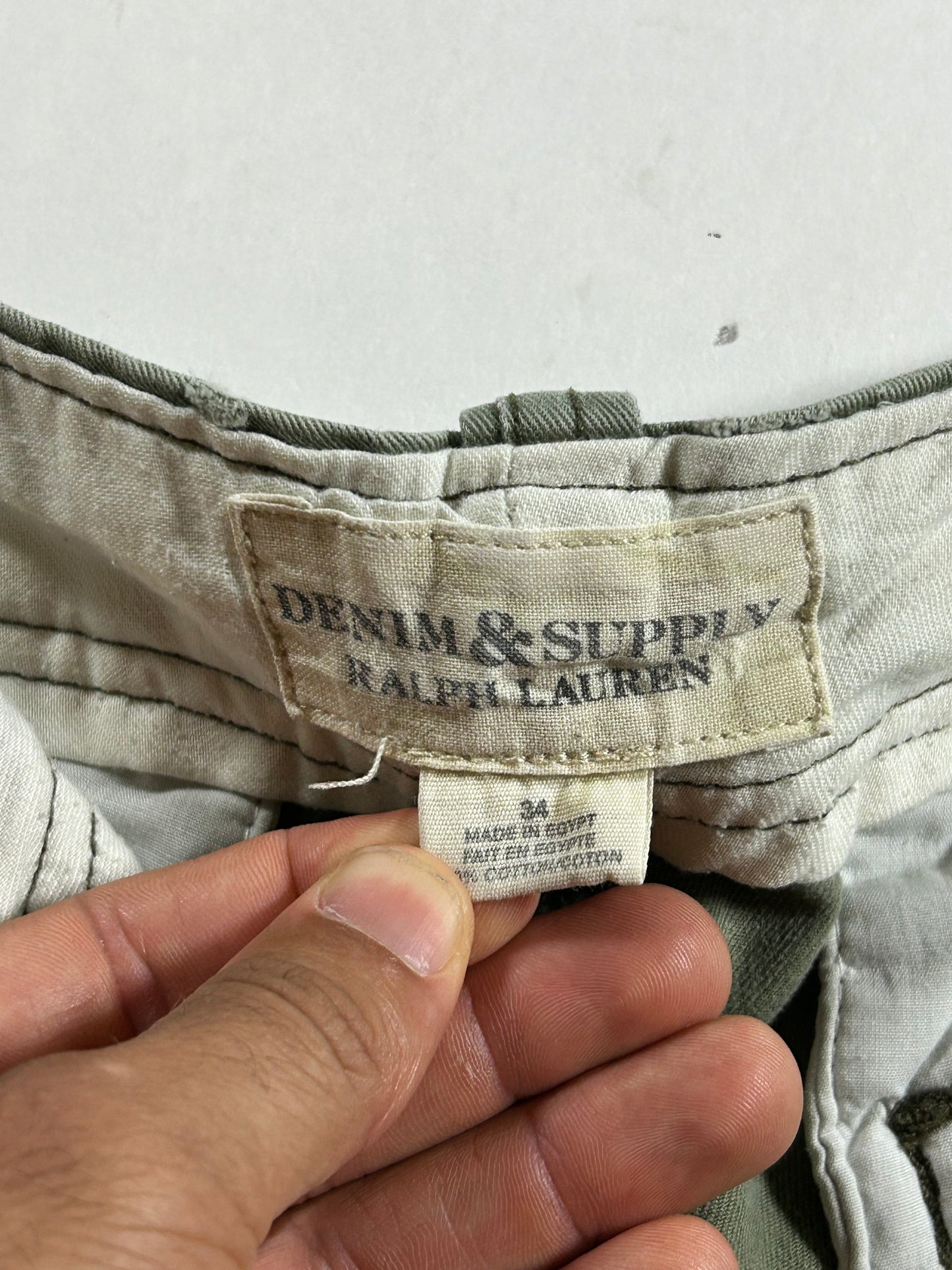 Denim & Supply Ralph Lauren Cargo Shorts Green Tactical Army 34 19.25x22.75 Inches