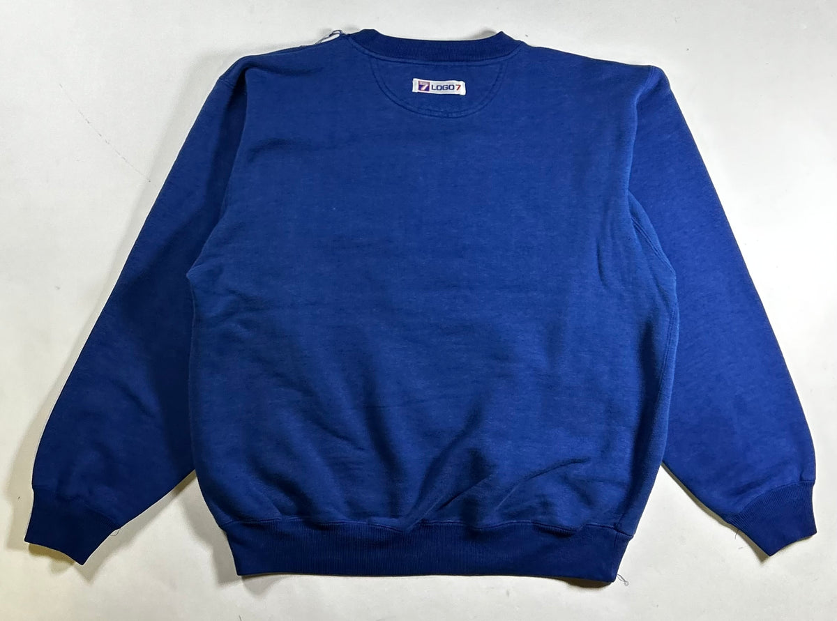 Vintage Logo 7 New York Giants NFL Crewneck Logo Sweatshirt Medium/Small Fit 23.5x25 Inches As Is Has Flaw On Shoulder