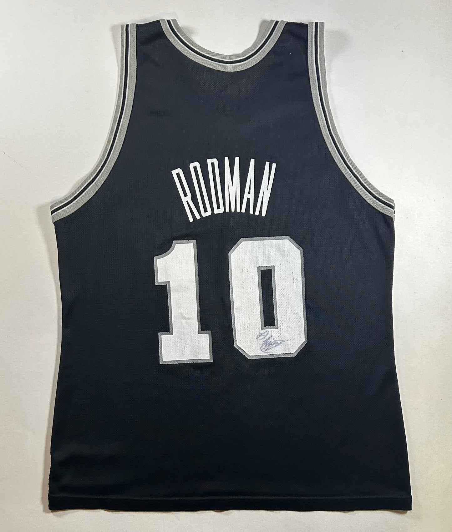 Vintage 90s Champion San Antonio Spurs Dennis Rodman #10 NBA Jersey 48 XL 22.75x32 Inches As Is Has A Signature
