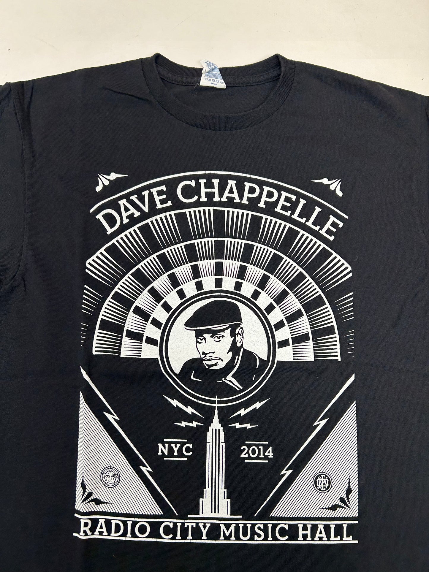2014 Dave Chappelle Radio City Music Hall NYC OBEY Graphic I Was There Promo Tee M/L Fit 20.5x29 Inches