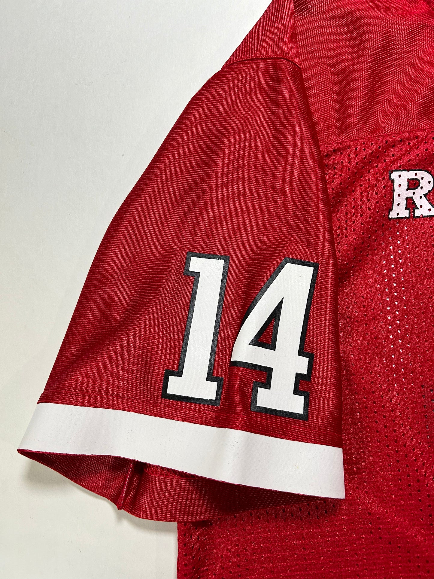 Rutgers Scarlet Knights Jersey Red NCAA Football College Nike #14 Youth Large 19.75x27.75 Inches