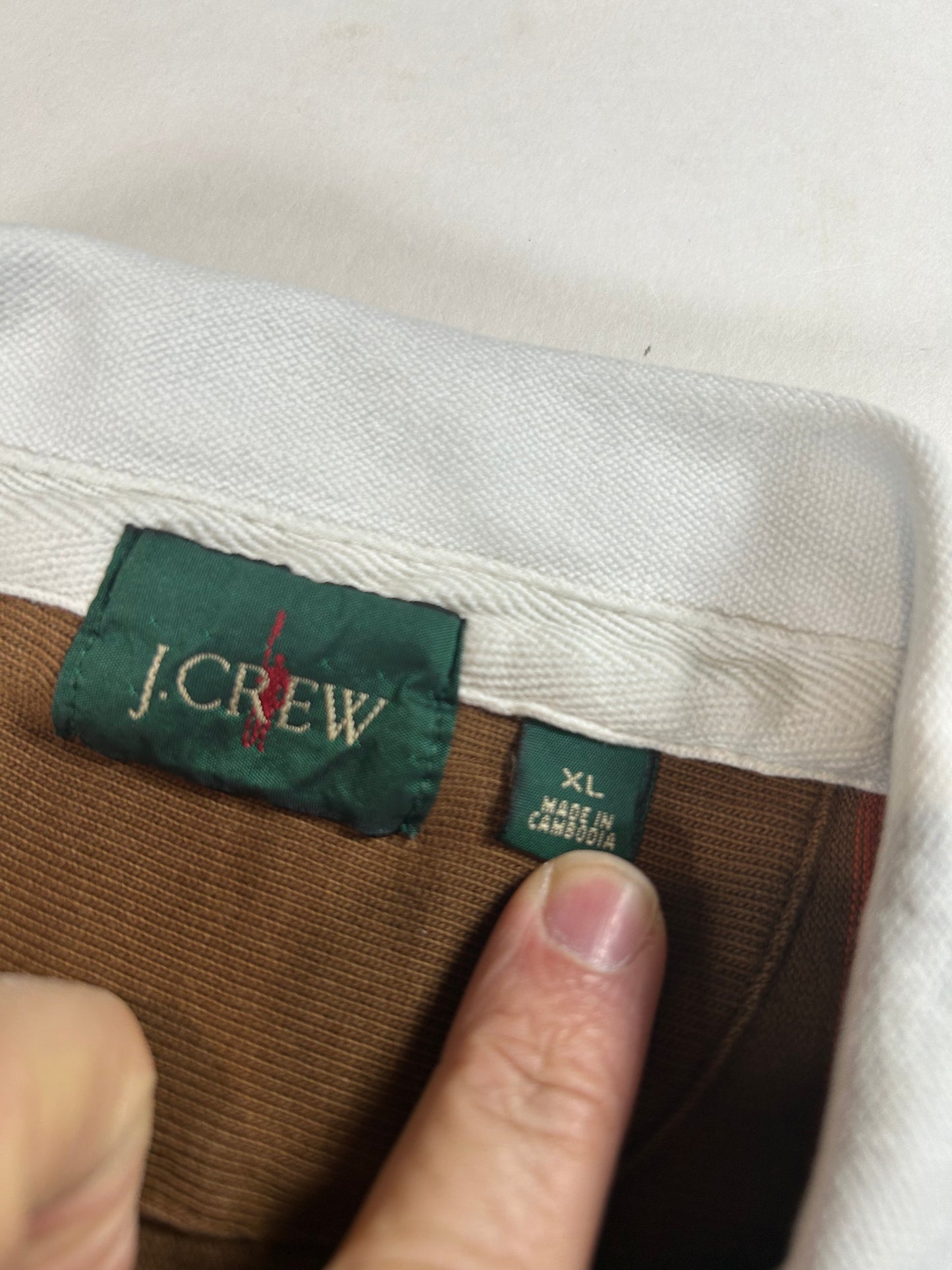 J. Crew Rugby Polo Big Stripe Color Long Sleeve Shirt XL 25x30.25 Inches FA22