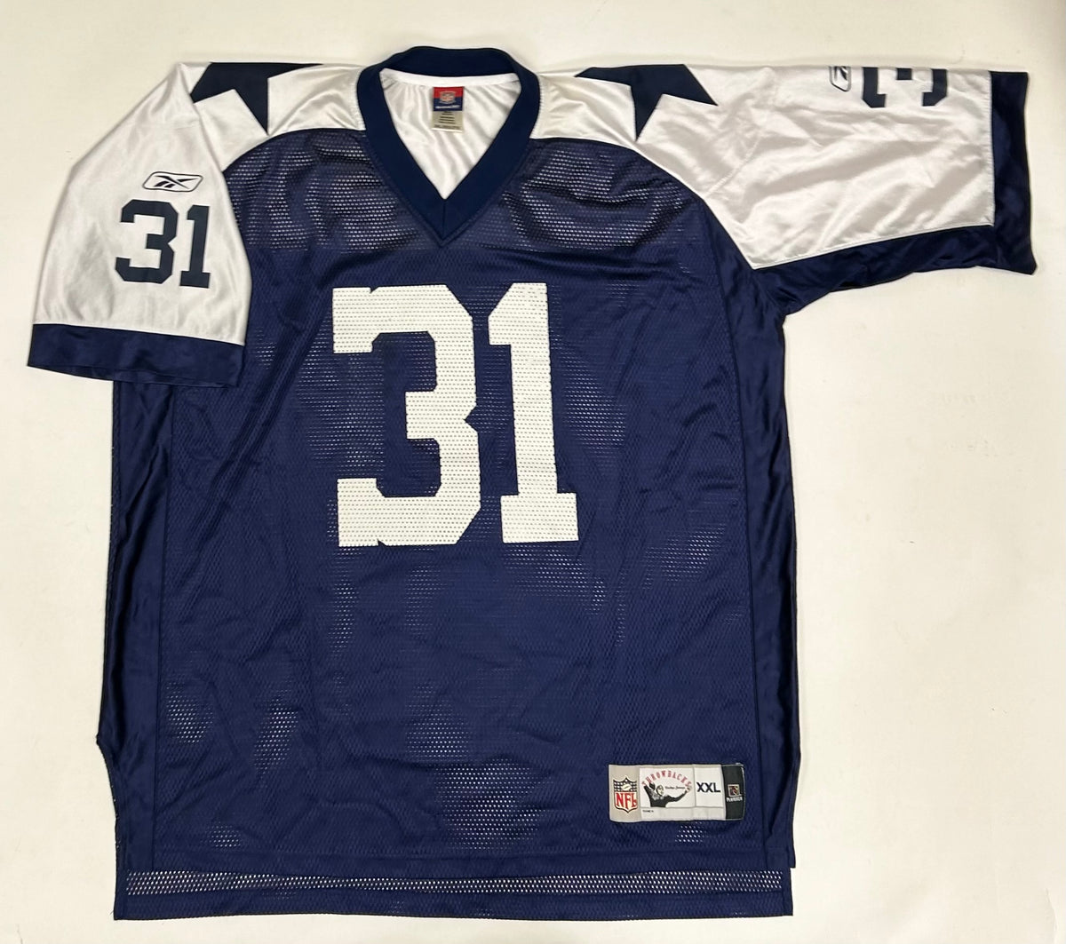 Roy Williams 31 Dallas Cowboys NFL Throwback Reebok Blue Jersey 2XL 29x33.5/35.5 Inches