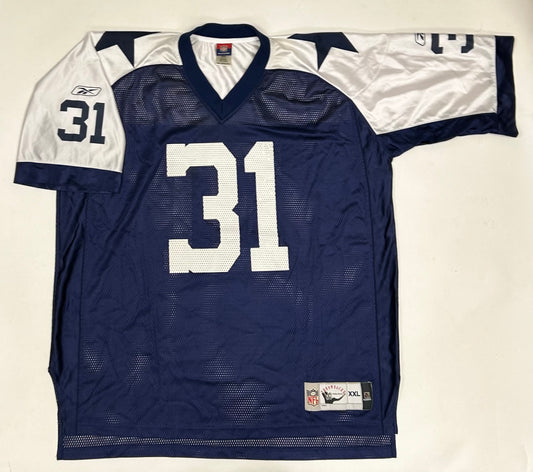 Roy Williams 31 Dallas Cowboys NFL Throwback Reebok Blue Jersey 2XL 29x33.5/35.5 Inches
