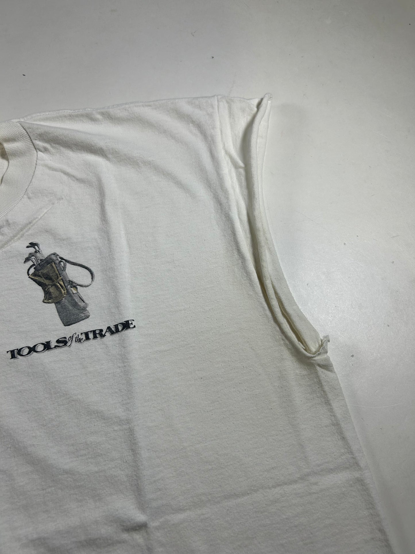 Vintage 1997 Tools Of The Trade Golf Funny Tee Chopped Sleeveless XL 24.5x28.25 Inches As Is