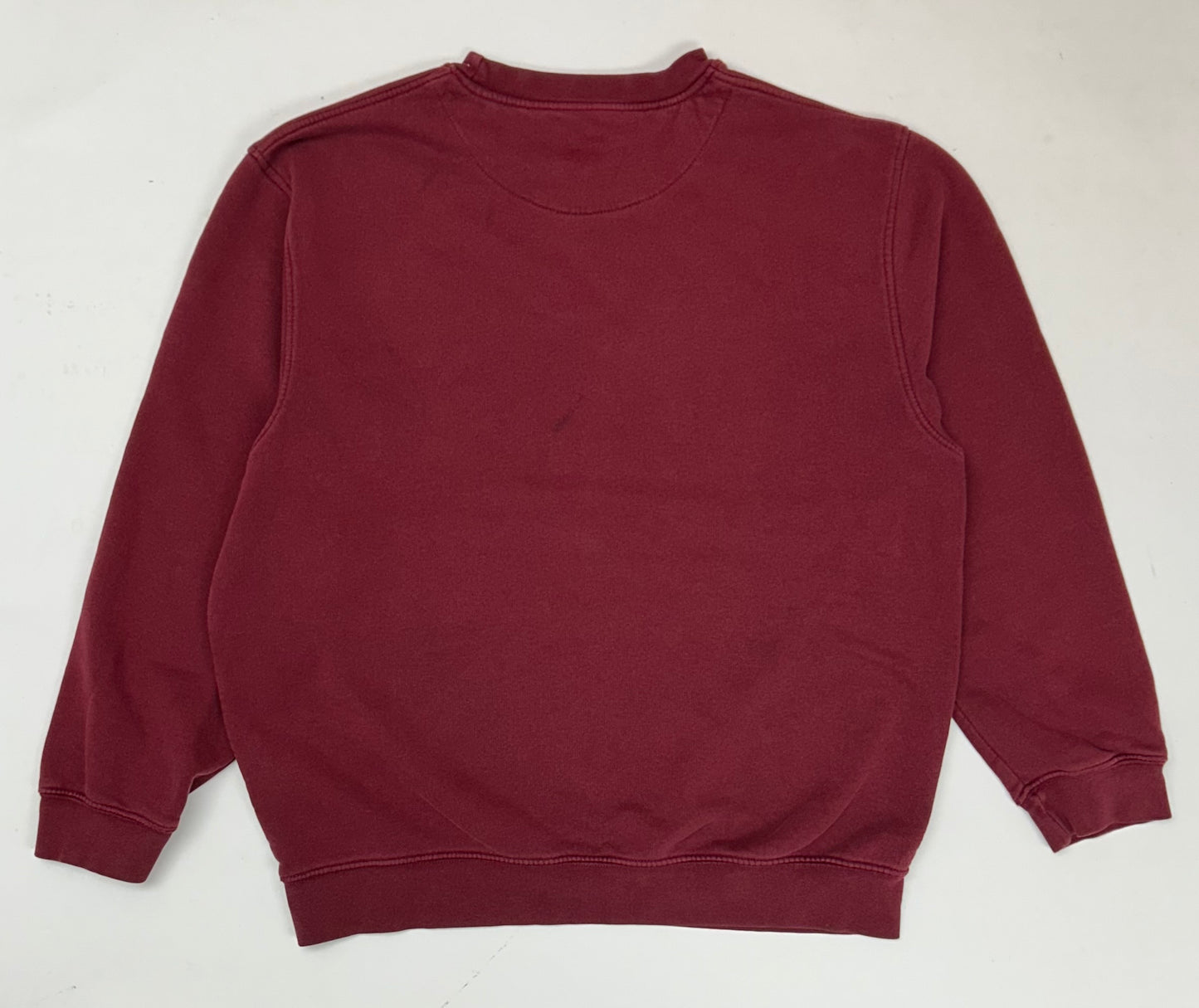 Vintage 00s Nike Swoosh Embroidered Chest Logo Essential Crewneck Sweatshirt Maroon Red Large  24.25x28 Has Small Flaw On Back As Is