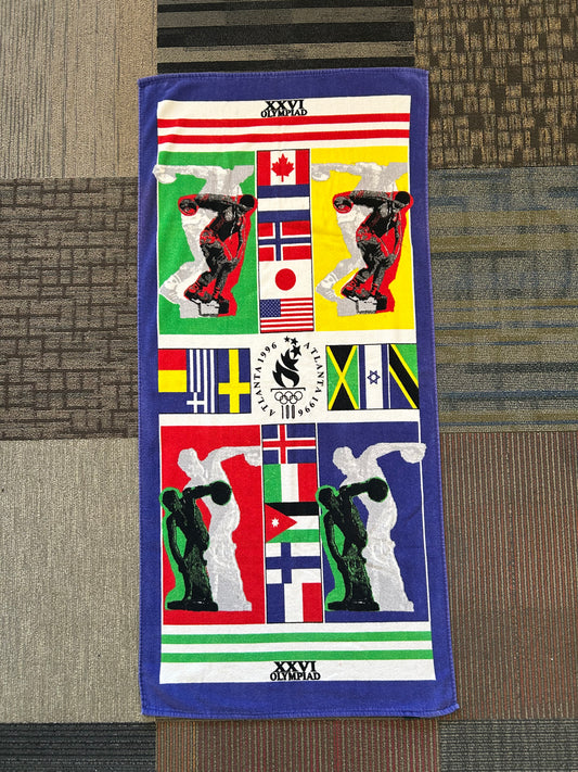 Vintage Collectible Beach Towel Atlanta Olympics 1996 XXVI Olympiad About 26.5" x 57" Inches