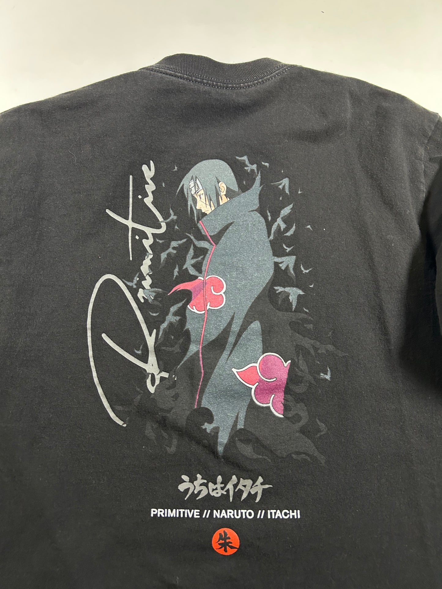 Primitive Naruto Itachi Long Sleeve Shirt Size Medium 19.5x27.5 Inches Black Skateboard Anime