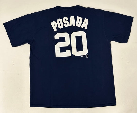 Majestic New York Yankees Jorge Posada # 20 MLB Player Tee XL+ 24.25x30.25 Inches