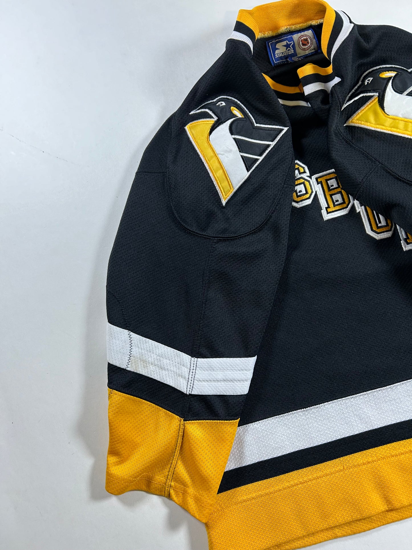 Vintage 90s Pittsburgh Penguins Starter Blank Hockey Jersey Youth L/XL 23.25x27 Inches