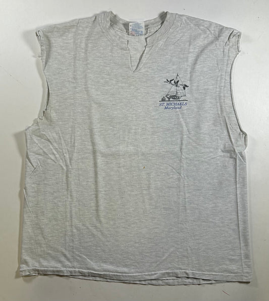 Vintage 90s St. Michael’s Maryland Chesapeake Chopped Sleeveless Tee XL 24x28 Inches As Is
