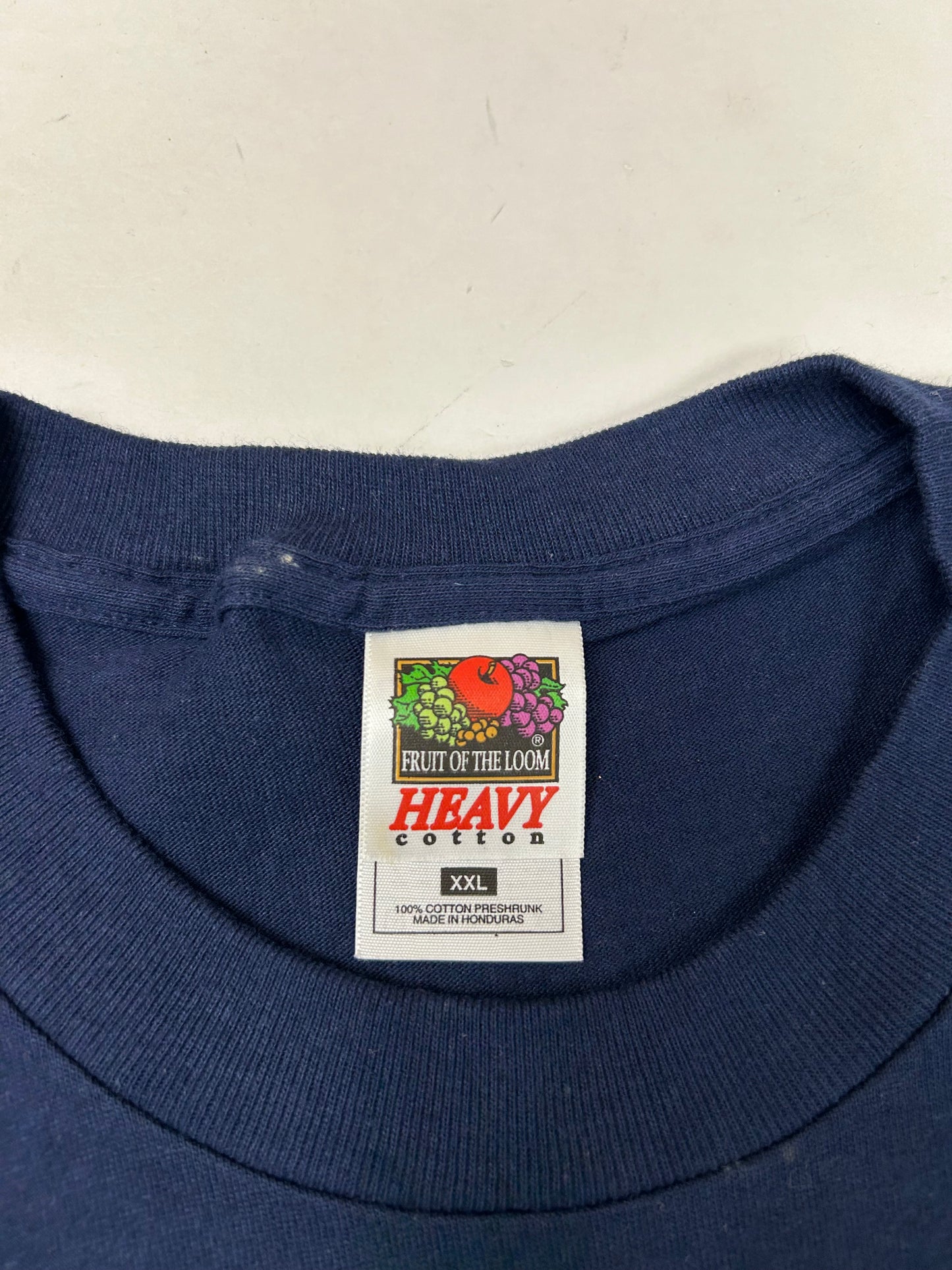 Edgewood NJ first edition “Deeper Than The Roots.” Long Sleeve Tee 2XL 25x33.25 Inches 90s Fruit Of The Loom Heavy Cotton 100% Cotton Honduras Navy Blue