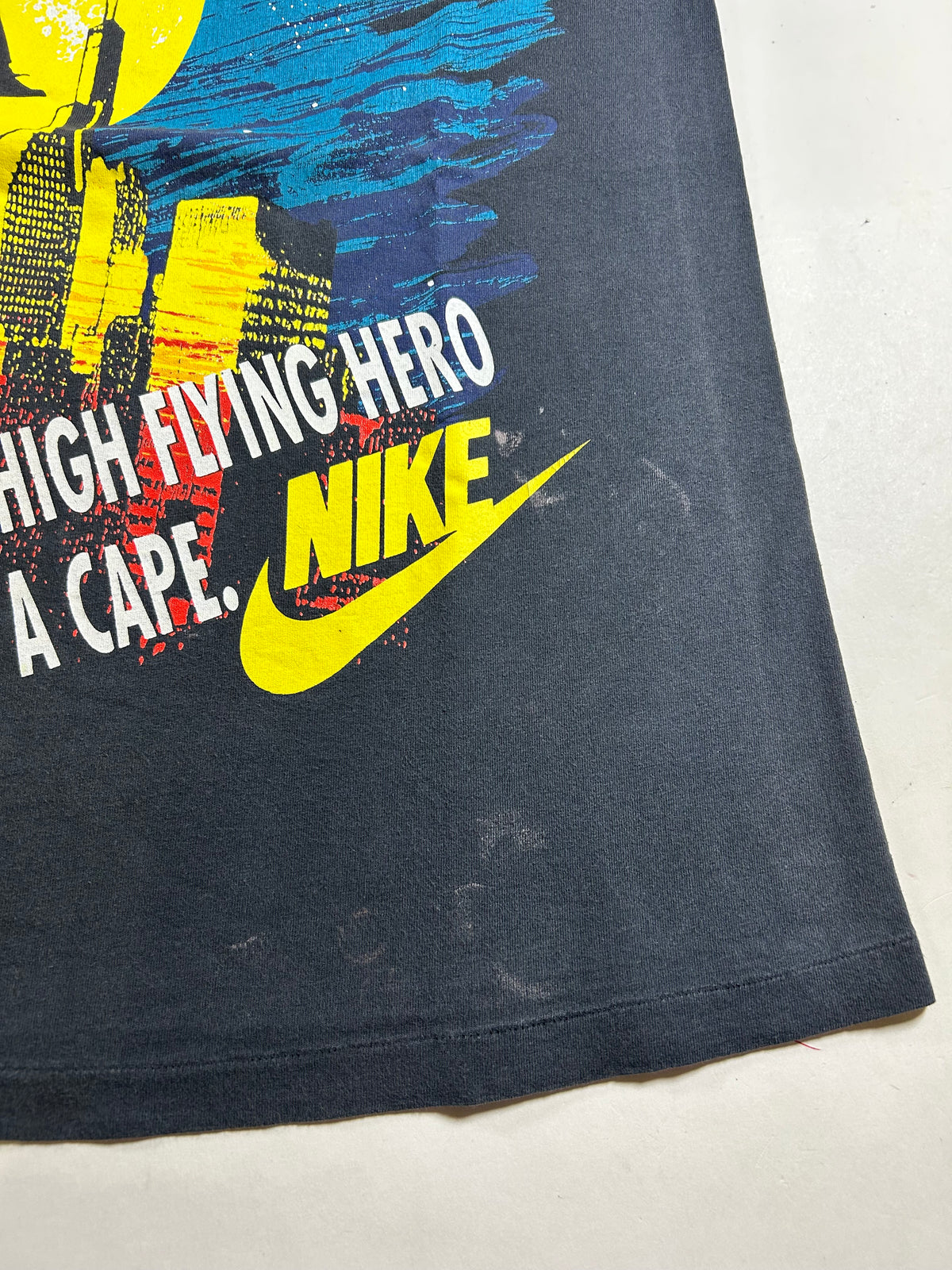 Vintage 90s Nike Air Jordan Not Every High Flying Hero Wears A Cape Tee Medium 19.75x28 Inches