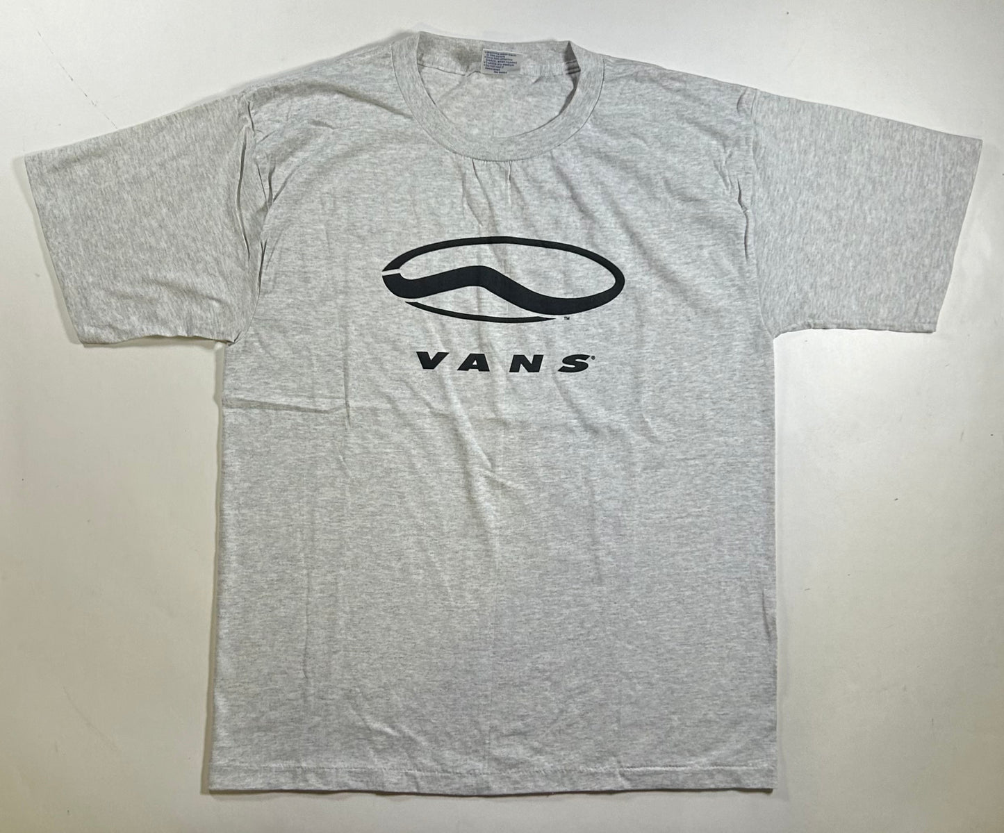 Vintage 90s Vans Logo Skate Brand Shirt Heather Gray Skateboarding Large 22.25x29.5 Inches