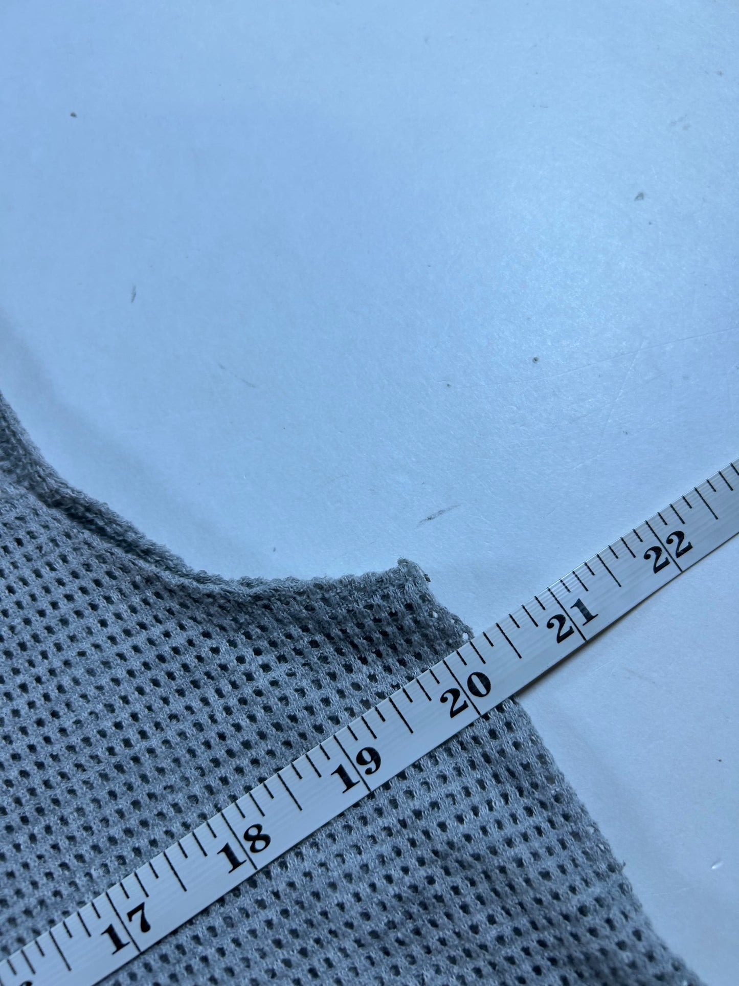 Jerzees Mesh Tank Top Sleeveless Shirt Medium Gray Made USA 90s Vintage Blank 20.25x26.25 Inches