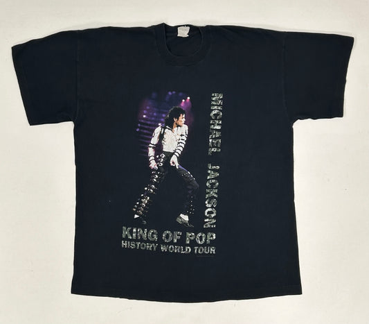 Vintage Michael Jackson King Of Pop History World Tour 1996 90’s T-Shirt Size XL 23.25x29.25 Inches