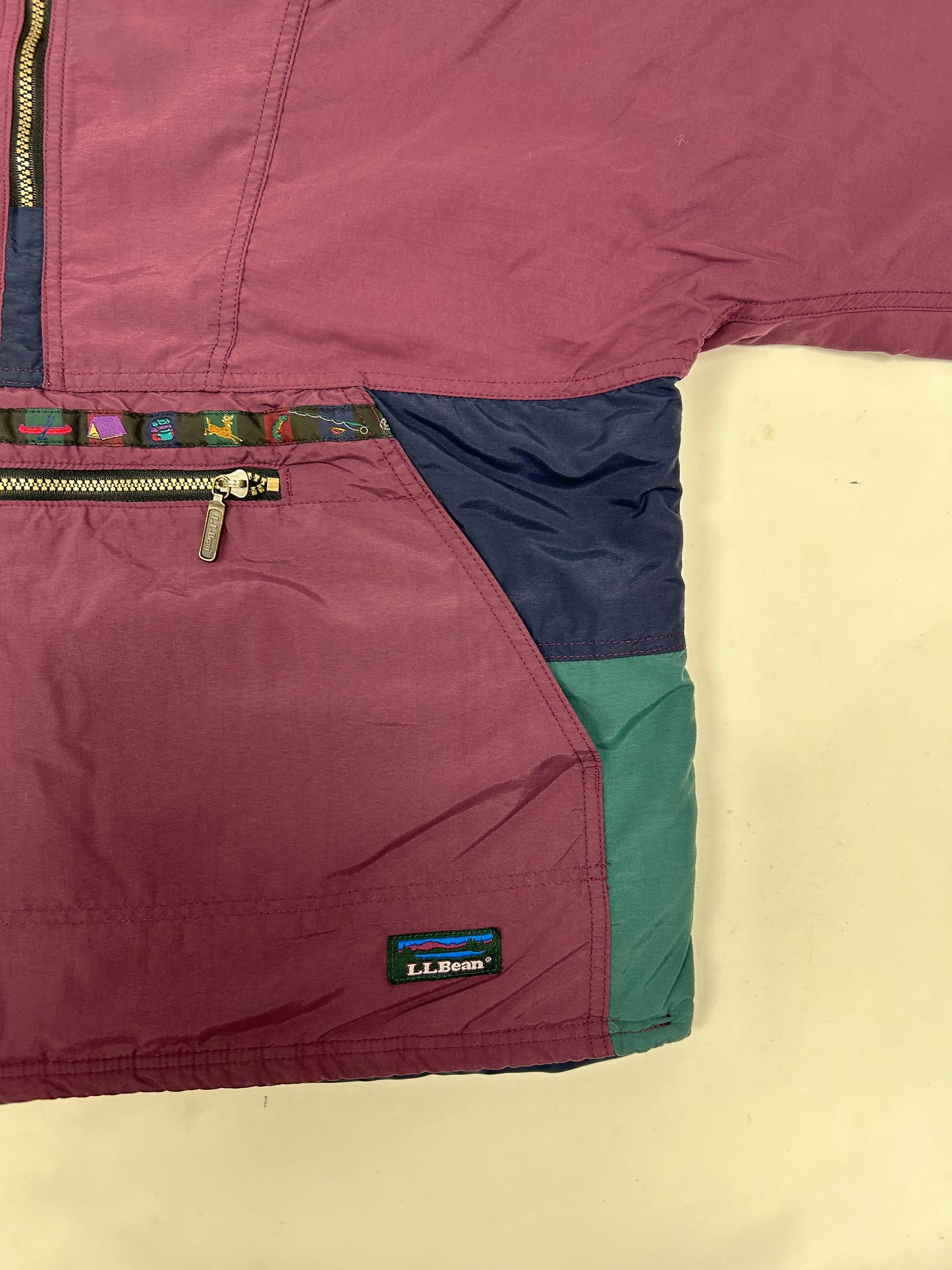 Vintage 90s LL Bean 1/2 Zip Anorak Thinsulate 3M Windbreaker Medium/Large Fit 25.25x26.5 Inches