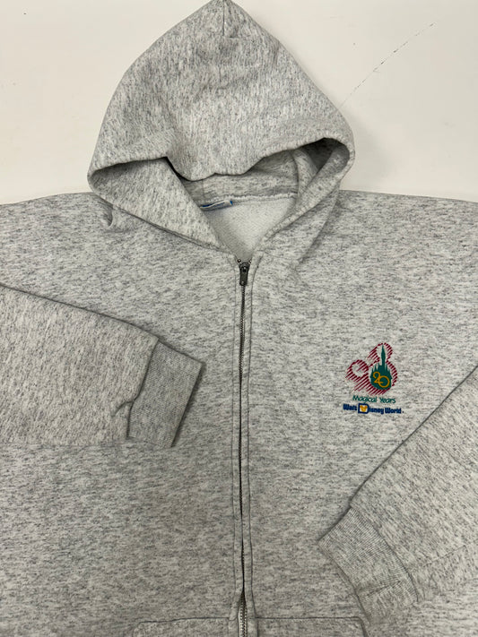 Vintage Walt Disney World 20 Magical Years Sweatshirt Zip Up 22.5x26.5 Inches