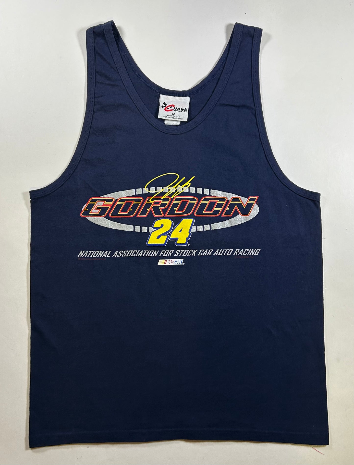 Vintage 2000 Jeff Gordon #24 NASCAR Chase Authentics Tank Top Shirt Medium 19.5x28.25 Inches As Is Navy USA
