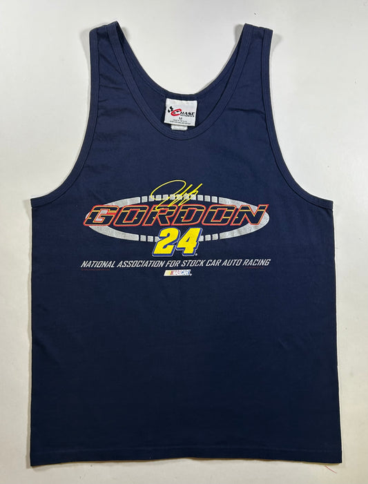 Vintage 2000 Jeff Gordon #24 NASCAR Chase Authentics Tank Top Shirt Medium 19.5x28.25 Inches As Is Navy USA