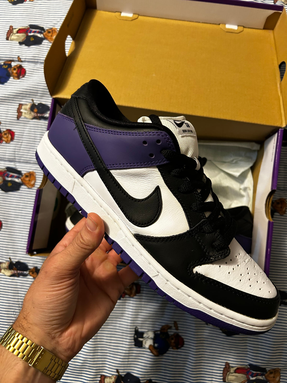Nike SB Dunk Low Court Purple Size 10 Brand New With Box Skateboarding Shoe Skate