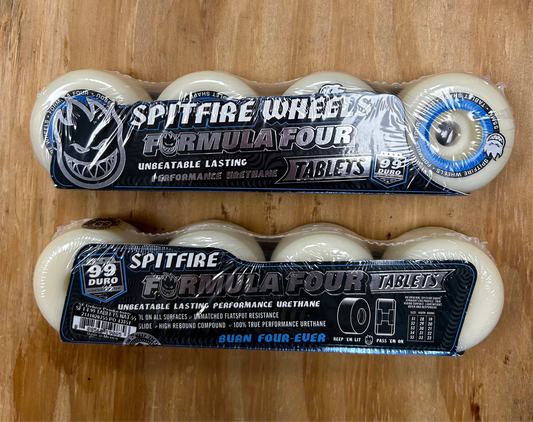 Spitfire Formula 4 Tablets 99 Duro 55 MM White/Blue Wheel