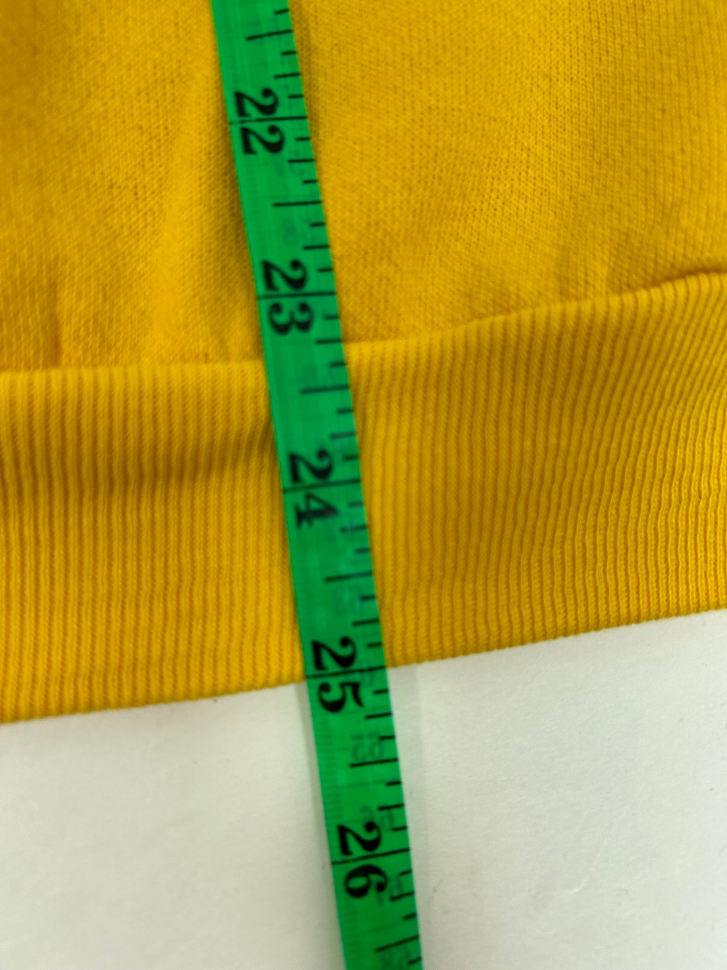 Vintage 70s Russell Athletic Sweatshirt Crewneck Blank Golden Yellow Boxy Fit 24.75x25 Inches