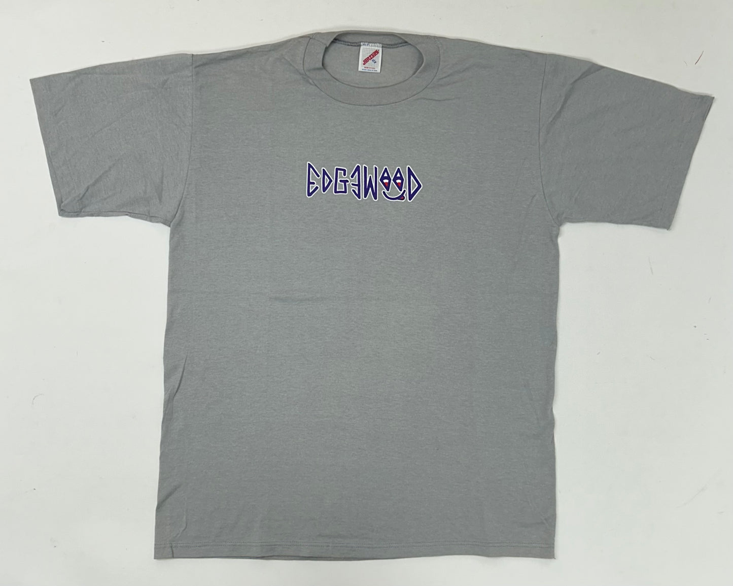 Edgewood NJ first edition “Deeper Than The Roots.” Tee XL/L Fit 22.5x29.5 Inches 90s Jerzees 50/50 Blend USA Made Slate Gray