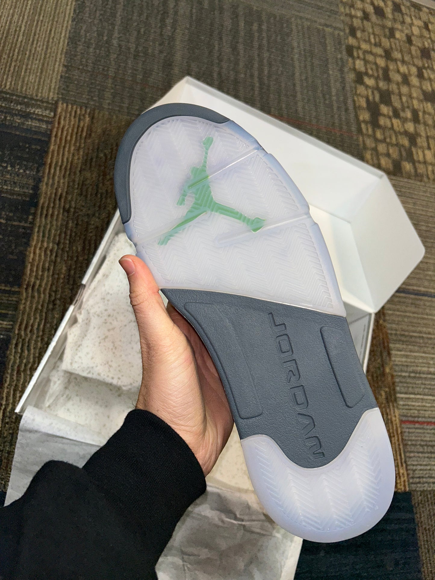 2022 Nike Air Jordan 5 Retro Green Bean 3M Size 13 DS Brand New