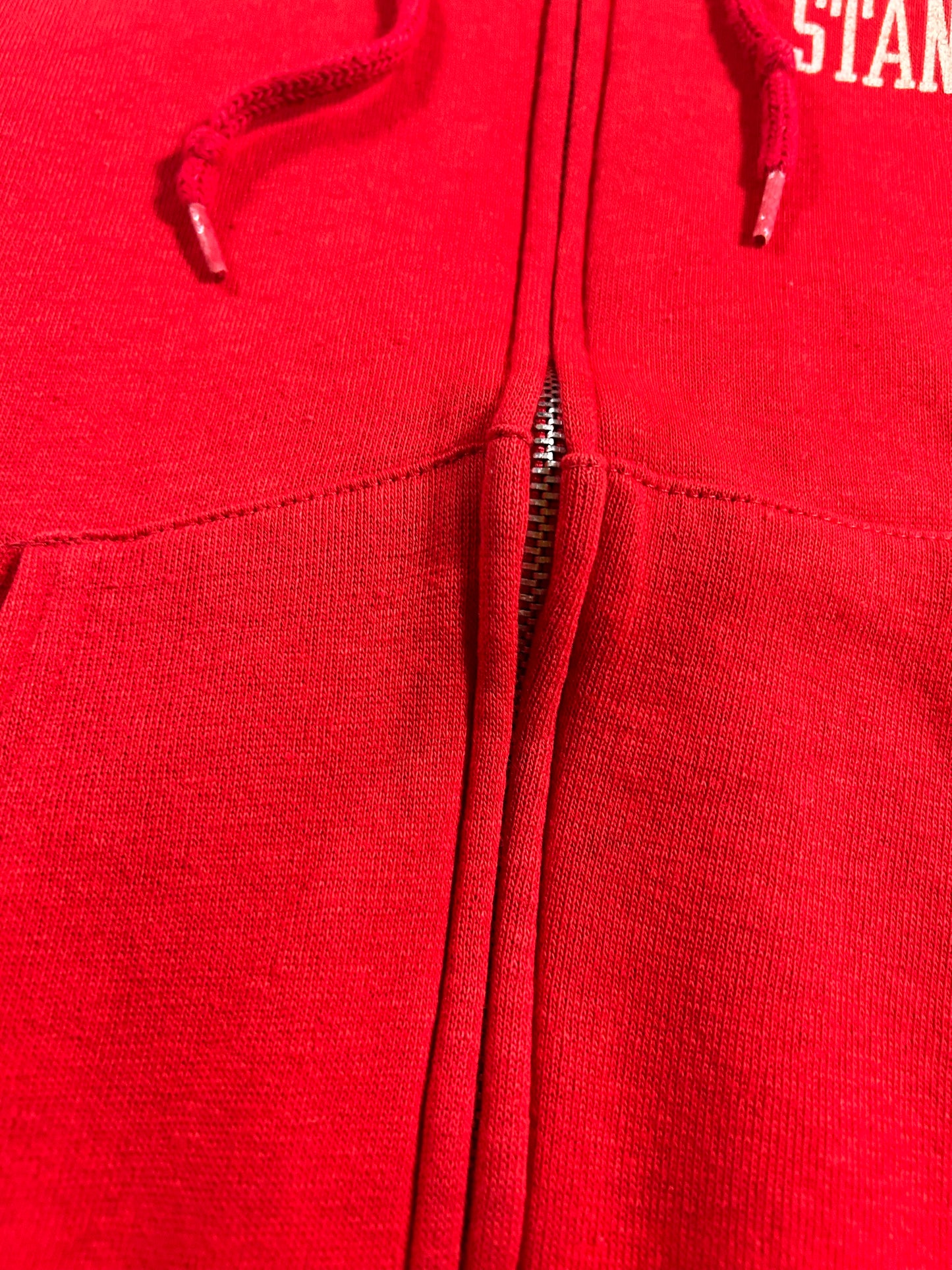 Vintage 80s Artex Stanford University Zip Up Hoodie Sweatshirt Made in USA 21x23 Inches
