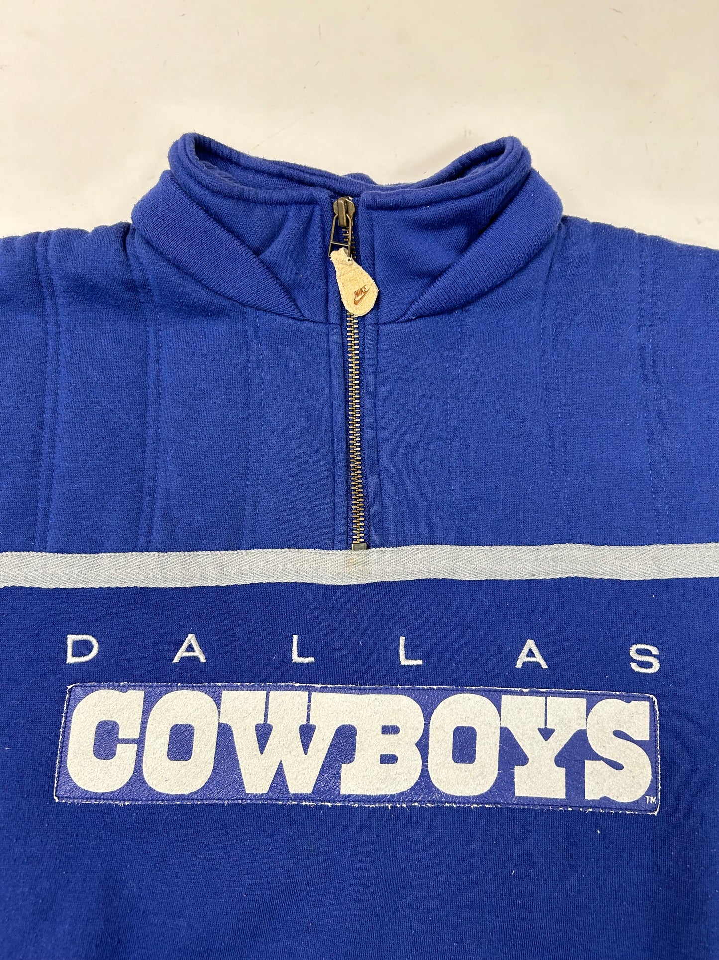 Vintage Nike NFL Quarter Zip Jacket Dallas Cowboys Medium 23.5x25.5 Inches 80s 90s Rare
