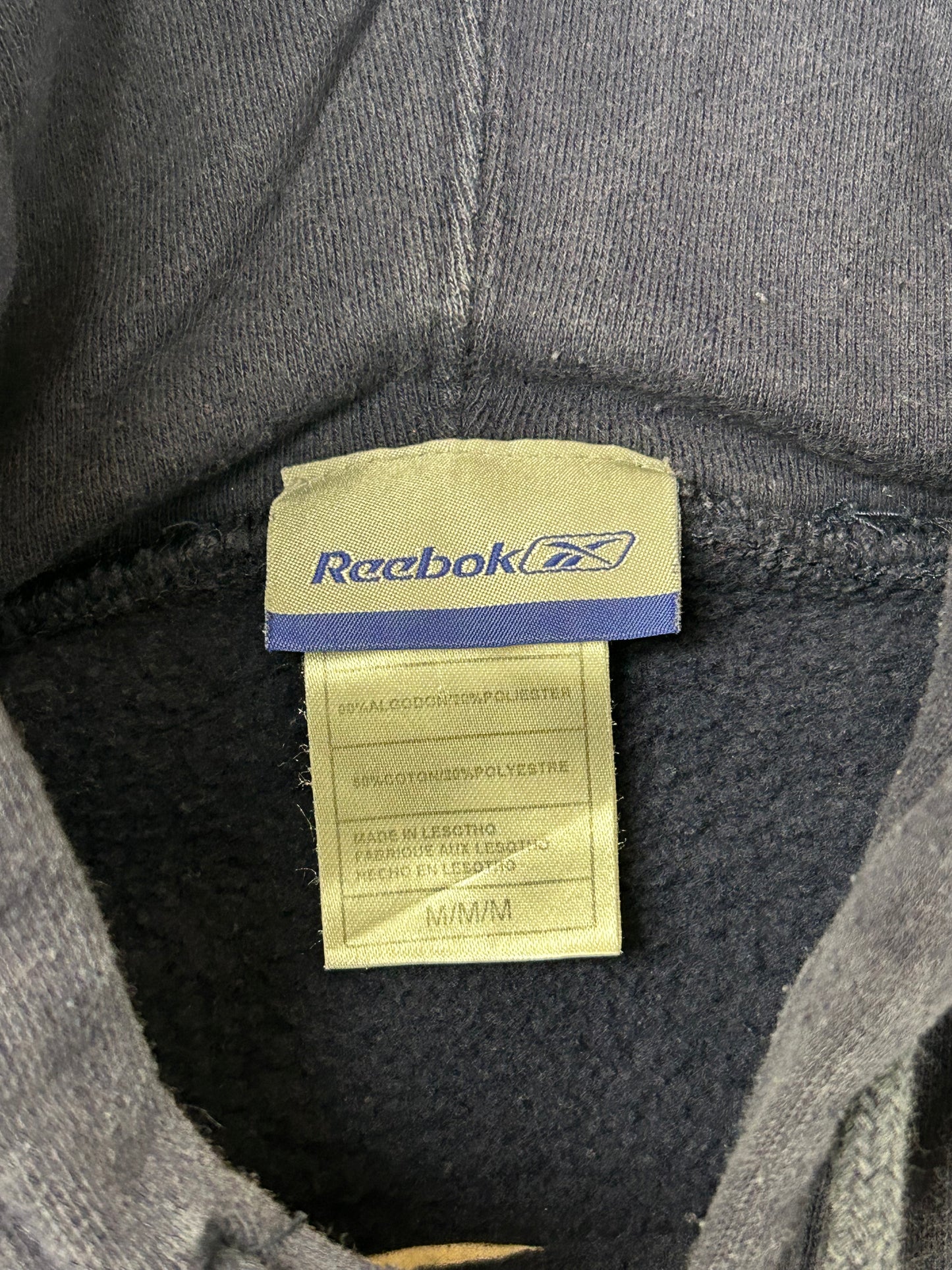 Vintage 00s Reebok New Jersey Nets NBA Hooded Sweatshirt Medium 23.25x26.5 Inches Worn Navy