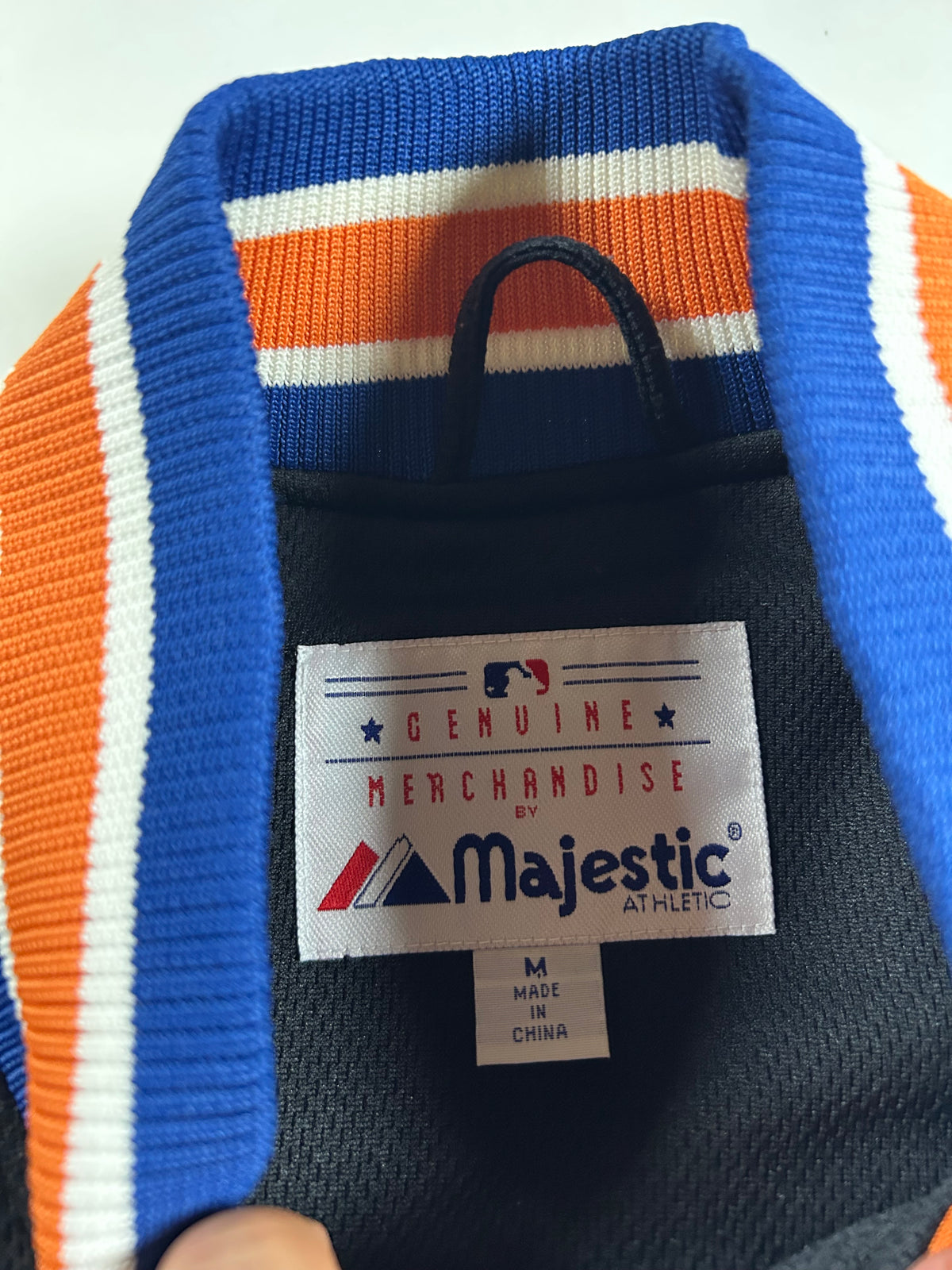Vintage New York Mets Majestic Jacket MLB Baseball Snap Buttons Has Flaw See Med