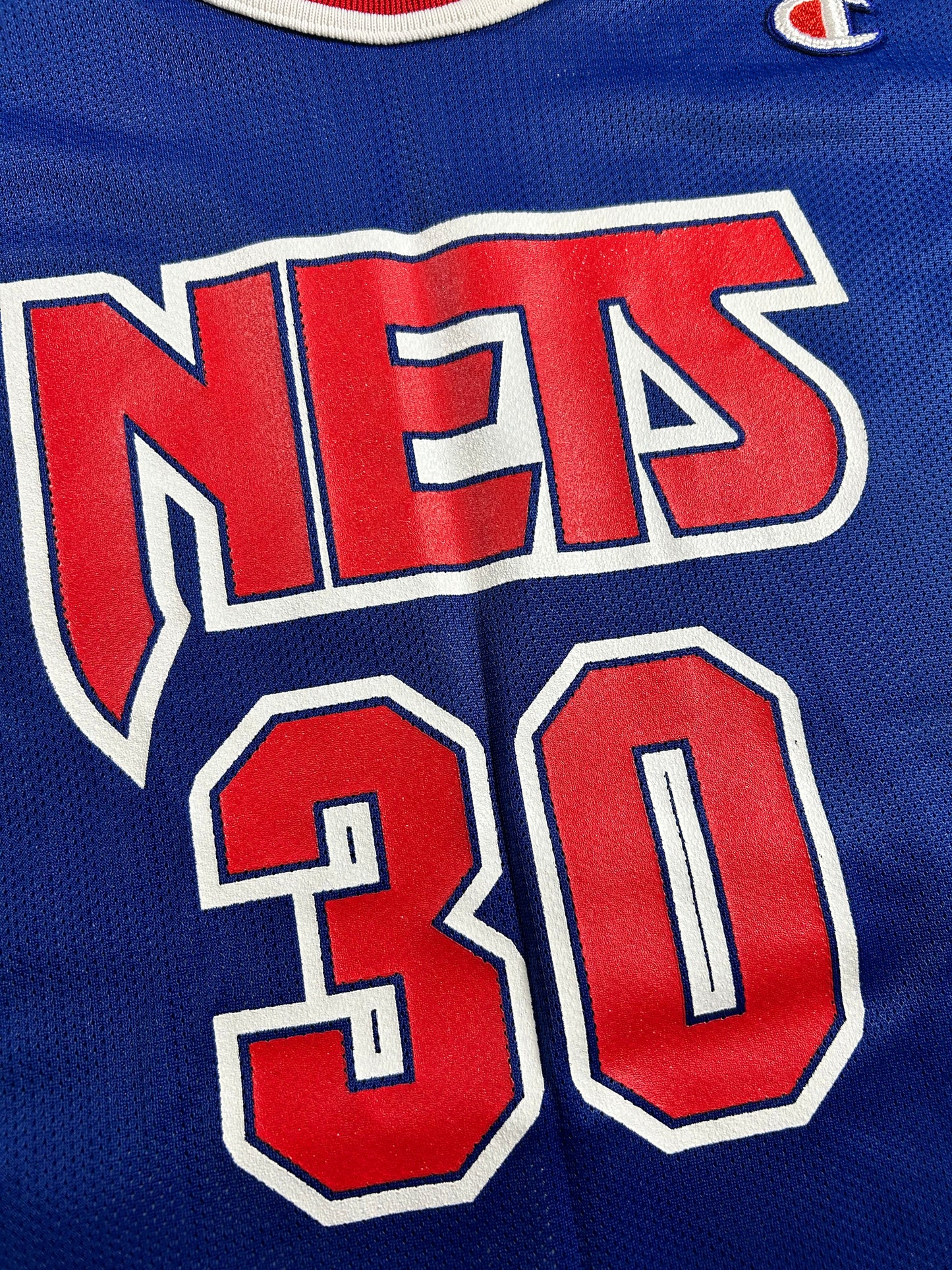 Vintage Champion Kerry Kittles New Jersey Nets NBA Jersey Blue 48 XL 23.75x33 Inches Clean Rare