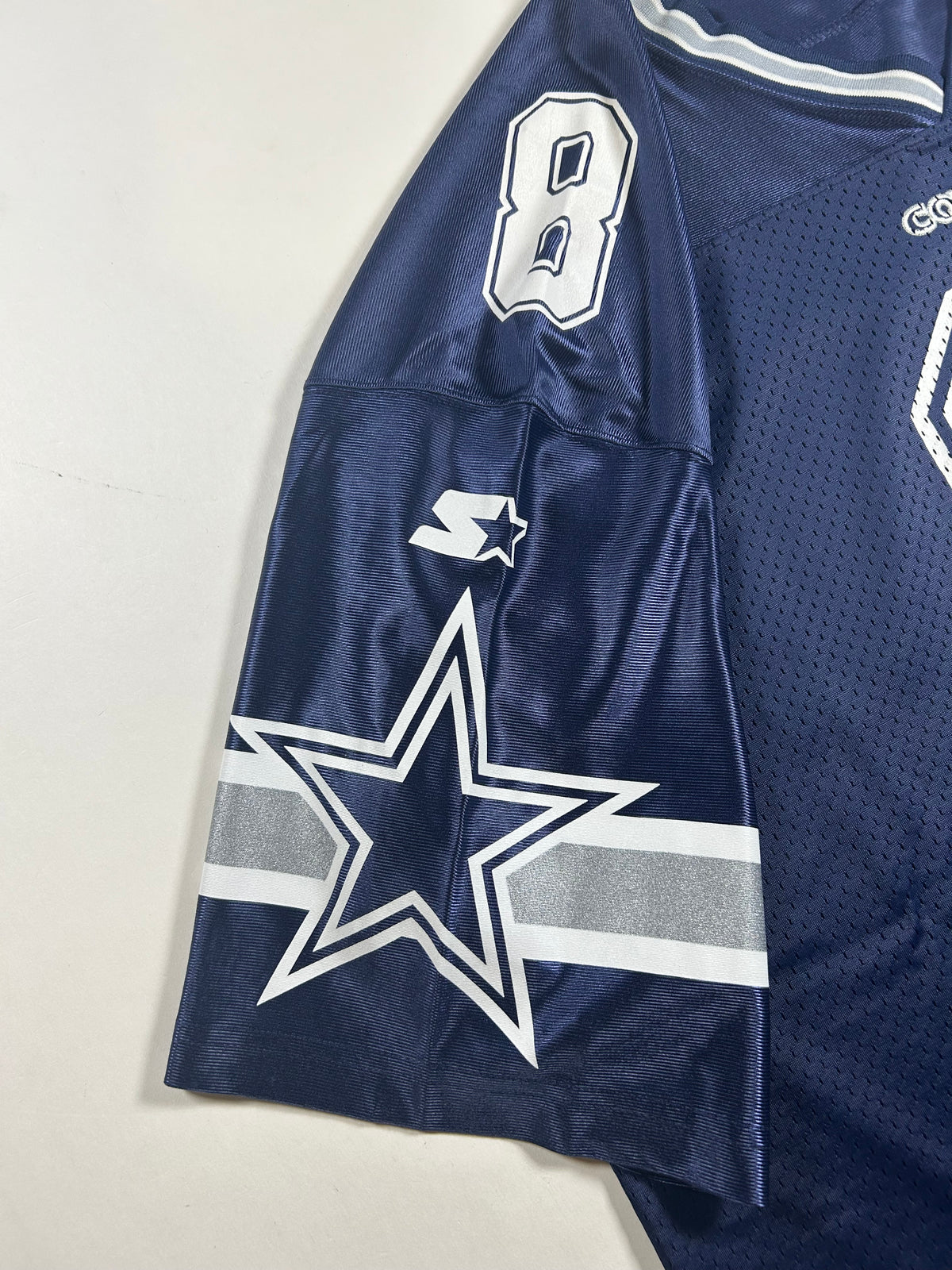 Vintage 90s Dallas Cowboys Troy Aikman #8 NFL Starter Football Jersey Size XL 52 26.25x33 Inches