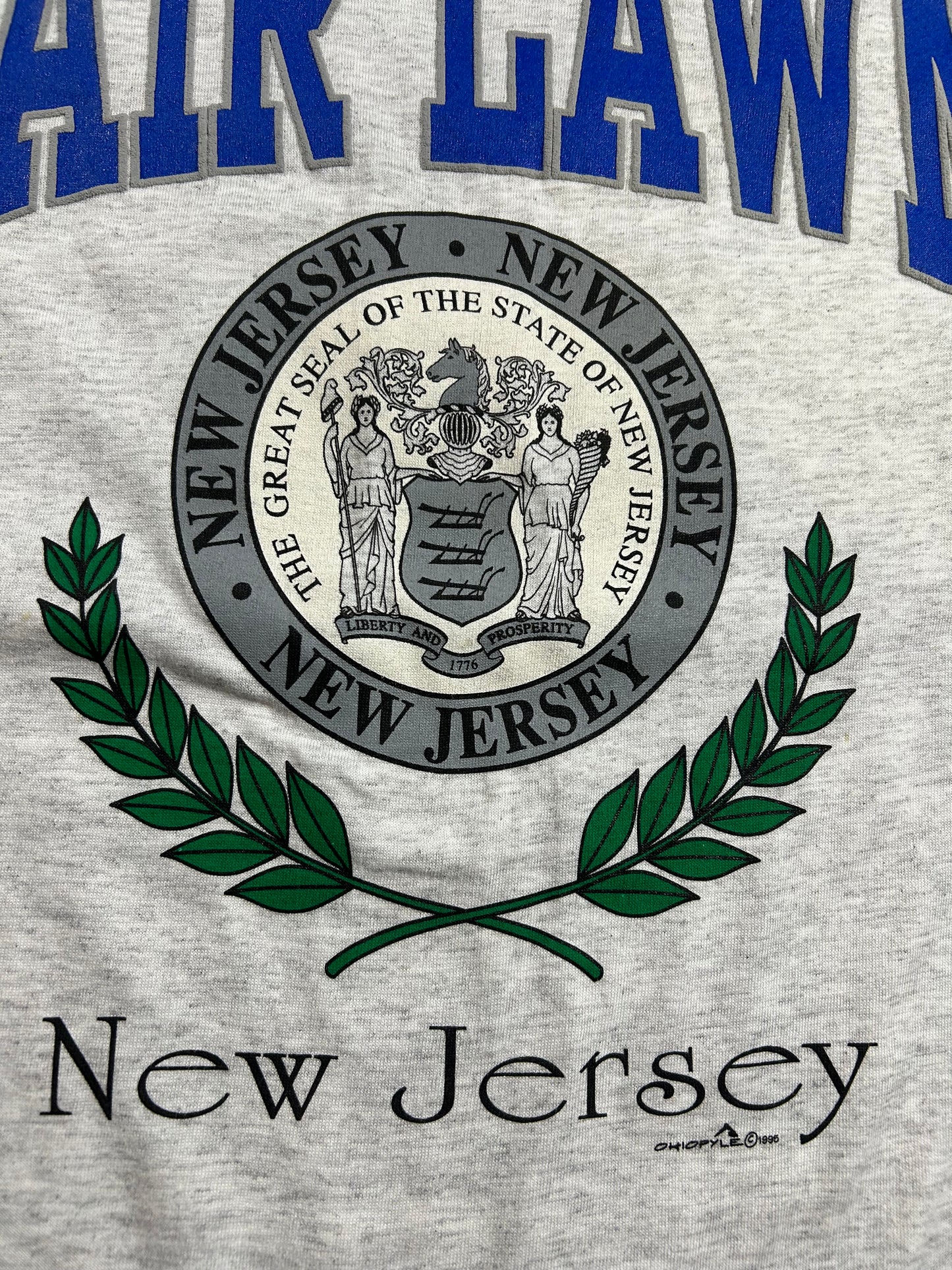 Vintage 1995 Fair Lawn New Jersey Town Tee XL 24.5x31.5 Inches Gray
