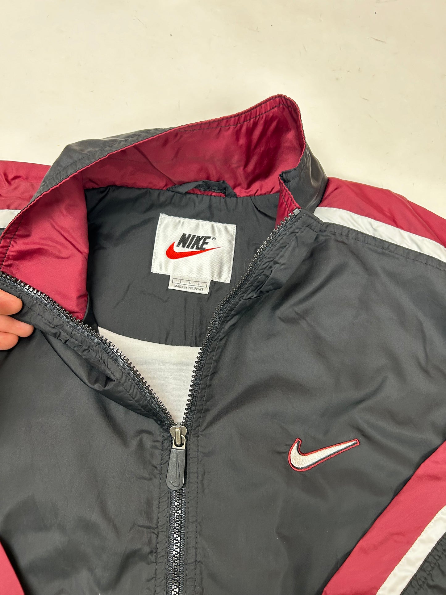 Vintage 90s Nike Swoosh Windbreaker Jacket Large 25.5x27.5 Inches