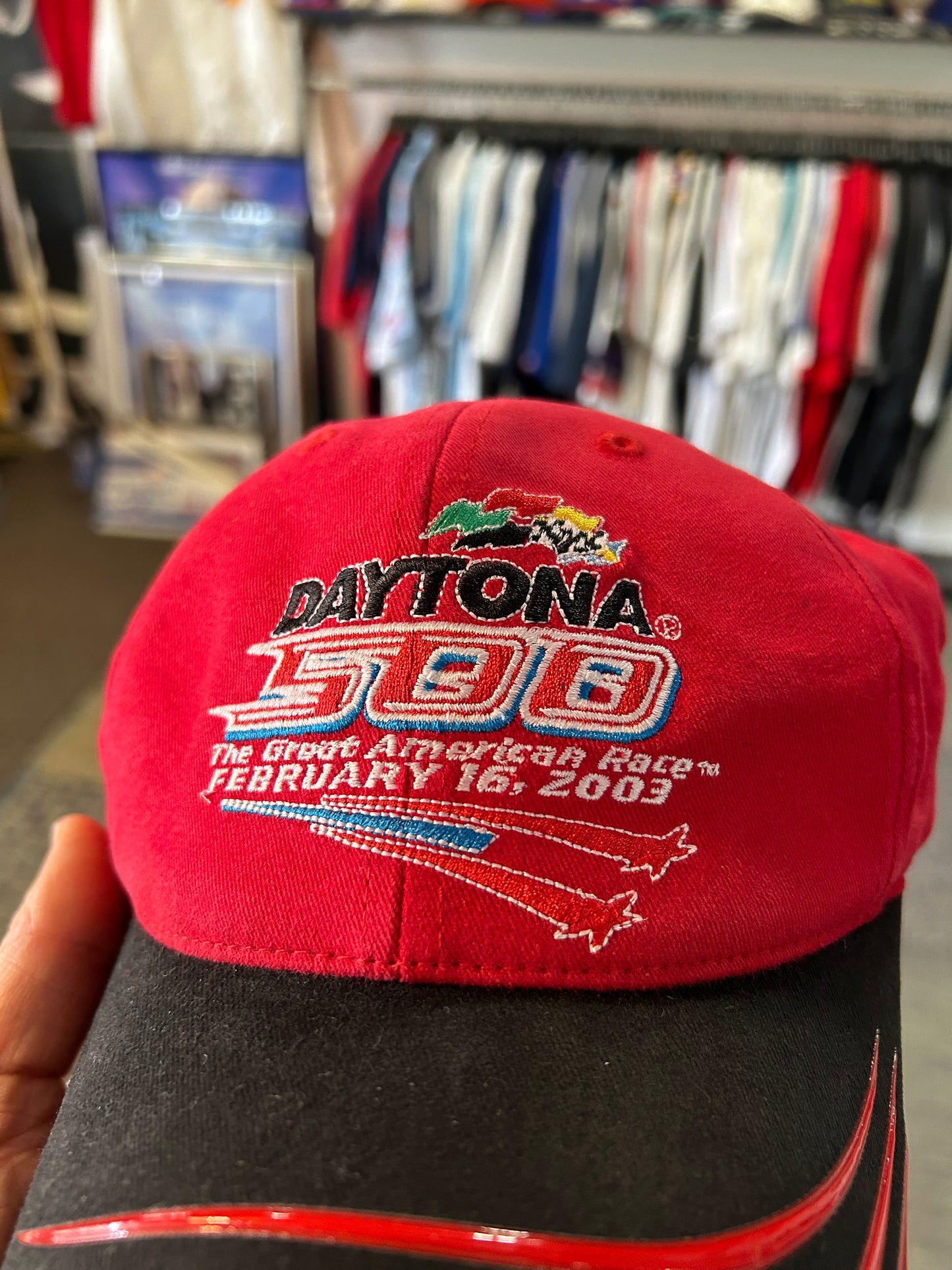 Vintage NASCAR Daytona 500 Hat Great American Race 2003 Checkered Flag Sports Adult Adjustable OSFM