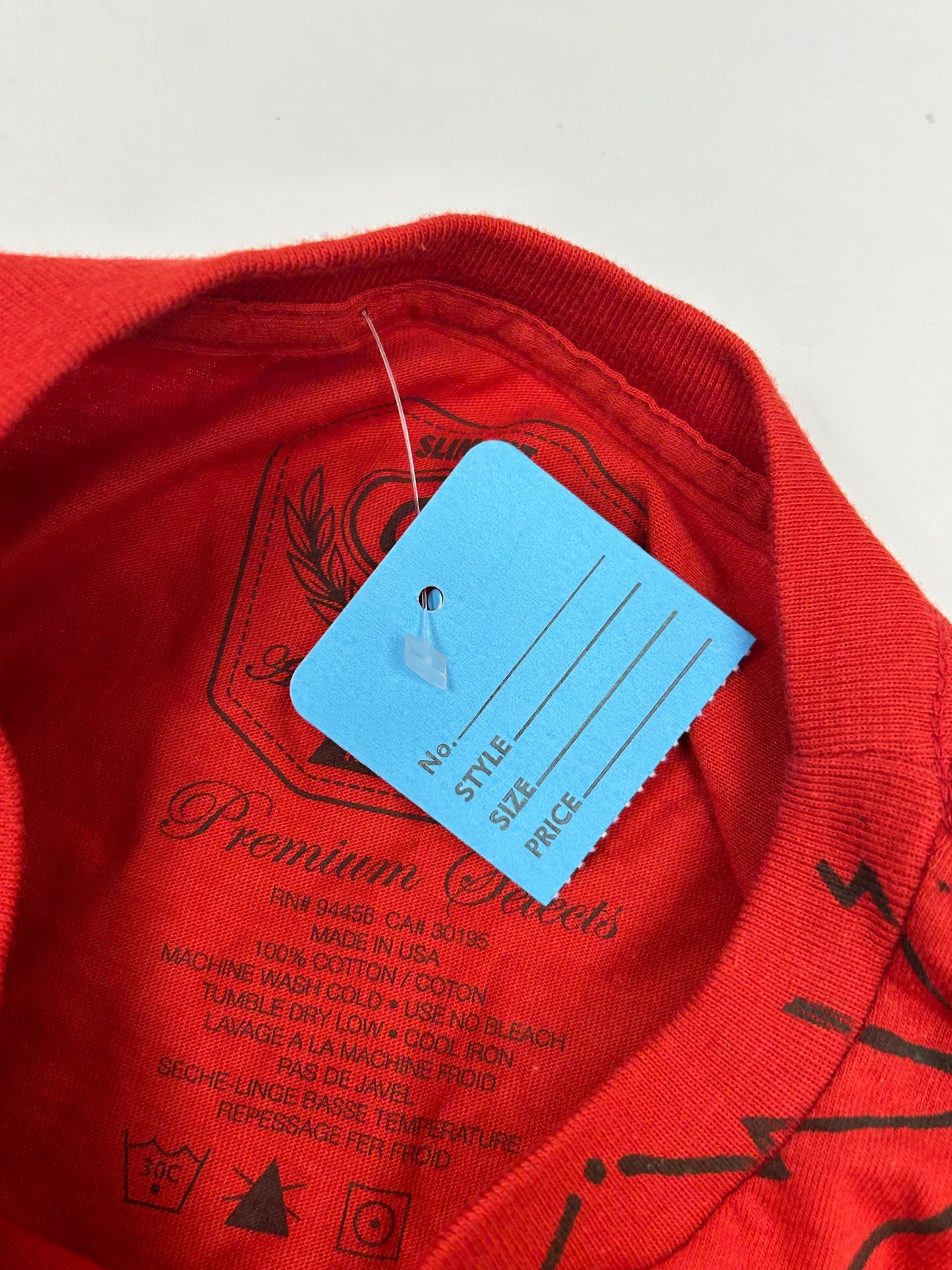 Vintage Adio Footwear Skate Logo AOP Graphic Tee Medium Slim Fit 20x29.25 Inches Red Skateboarding Adio