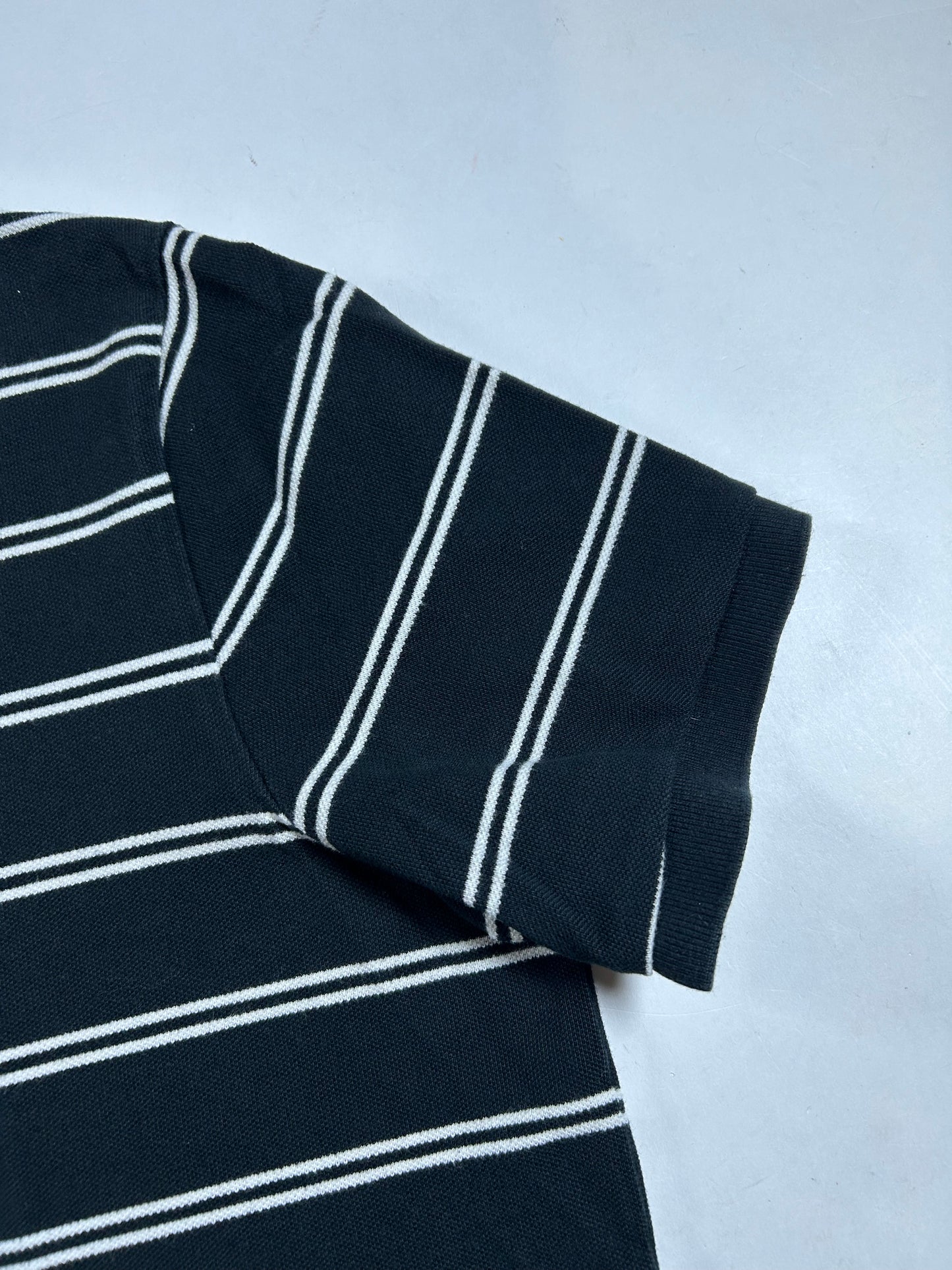 Polo Ralph Lauren Polo Shirt White Pony Logo Black White Striped 23.5x27.5/29.25 Inches