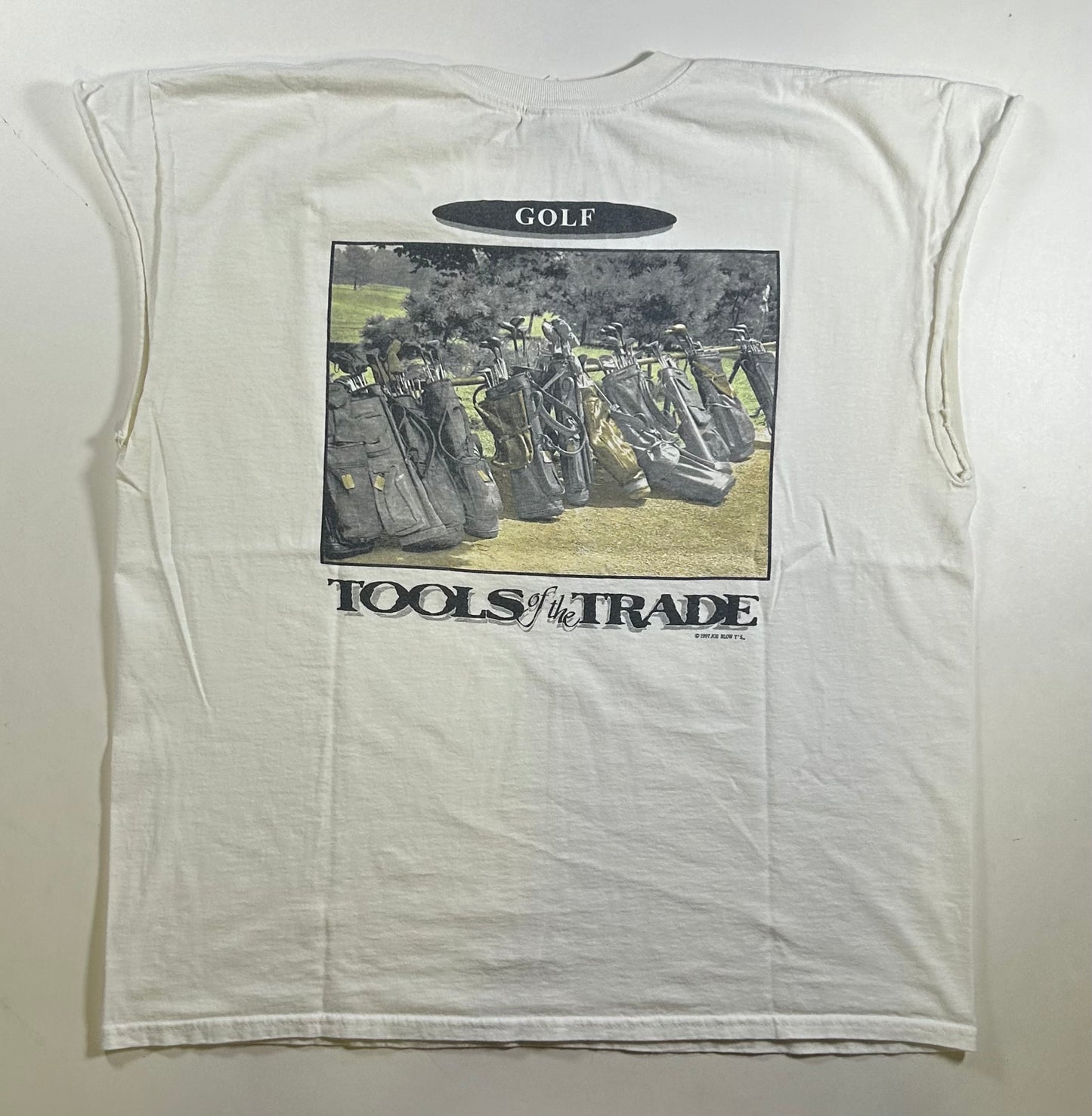 Vintage 1997 Tools Of The Trade Golf Funny Tee Chopped Sleeveless XL 24.5x28.25 Inches As Is