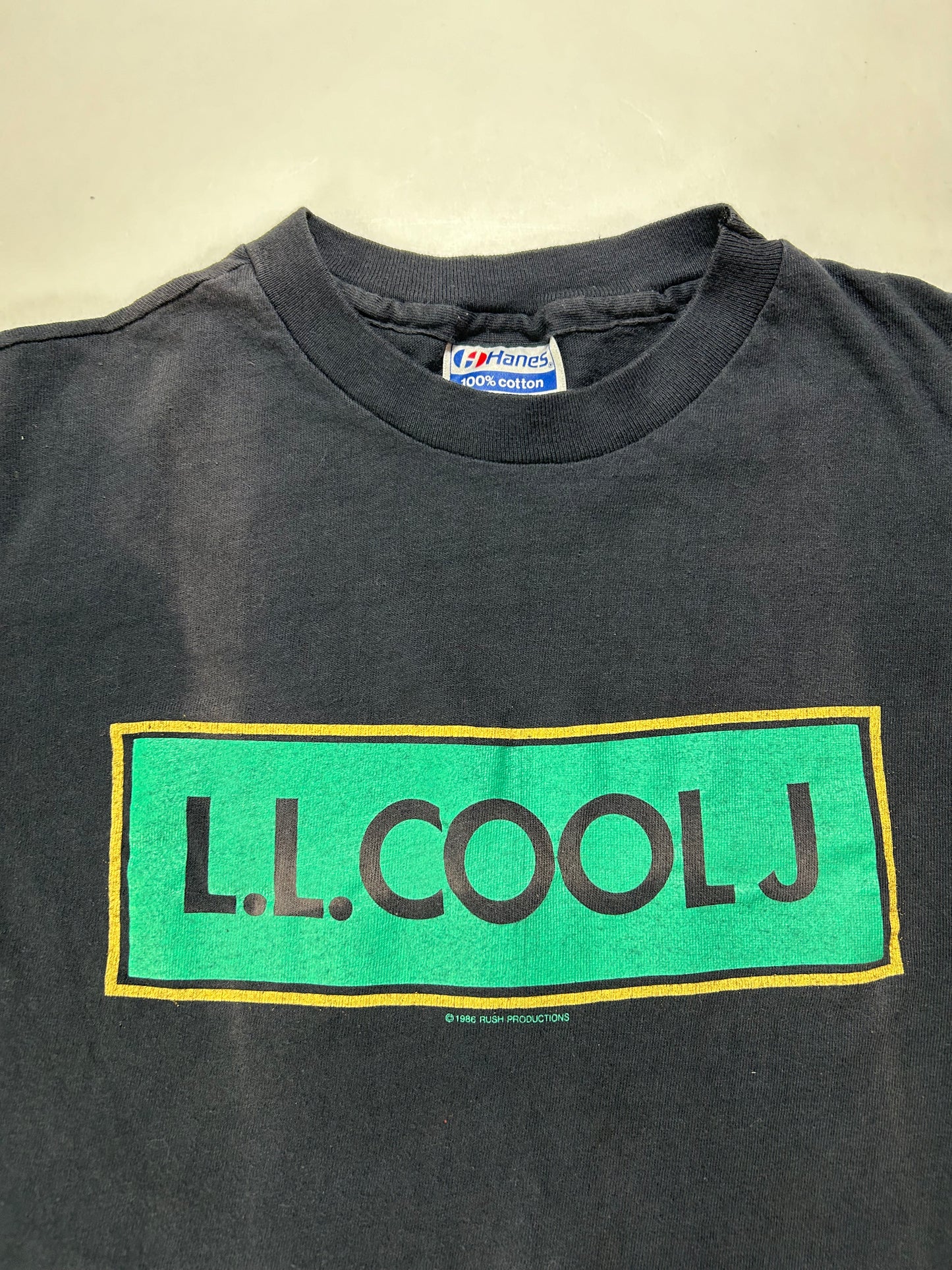 Vintage 1986 LL Cool J Music Rap Hip-Hop Tee As Is Faded Small Fit 18x24.5 Inches