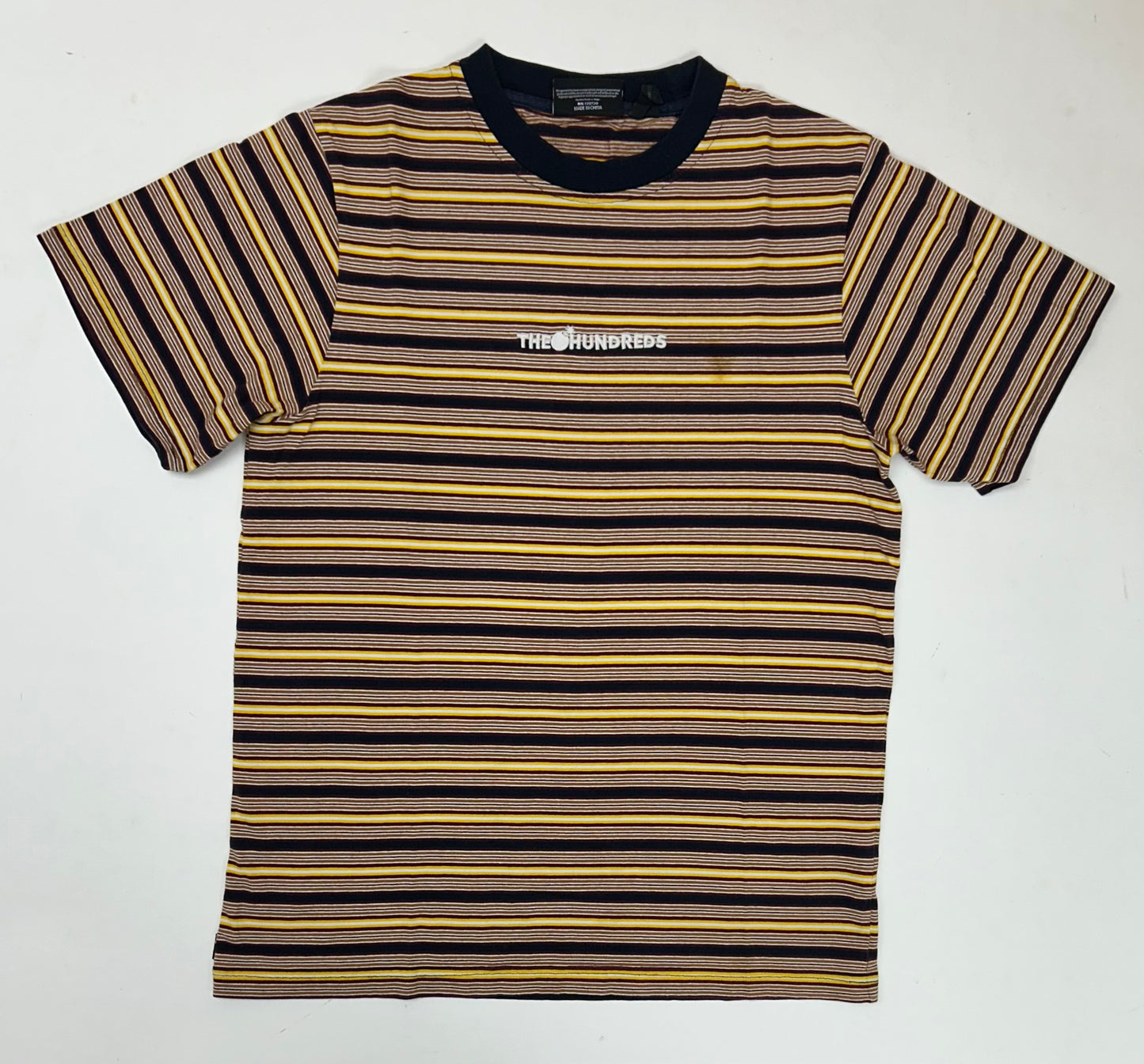 The Hundreds Embroidered Logo  Stripped Tee Medium 19.5x27 Inches