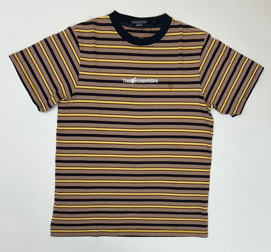 The Hundreds Embroidered Logo  Stripped Tee Medium 19.5x27 Inches
